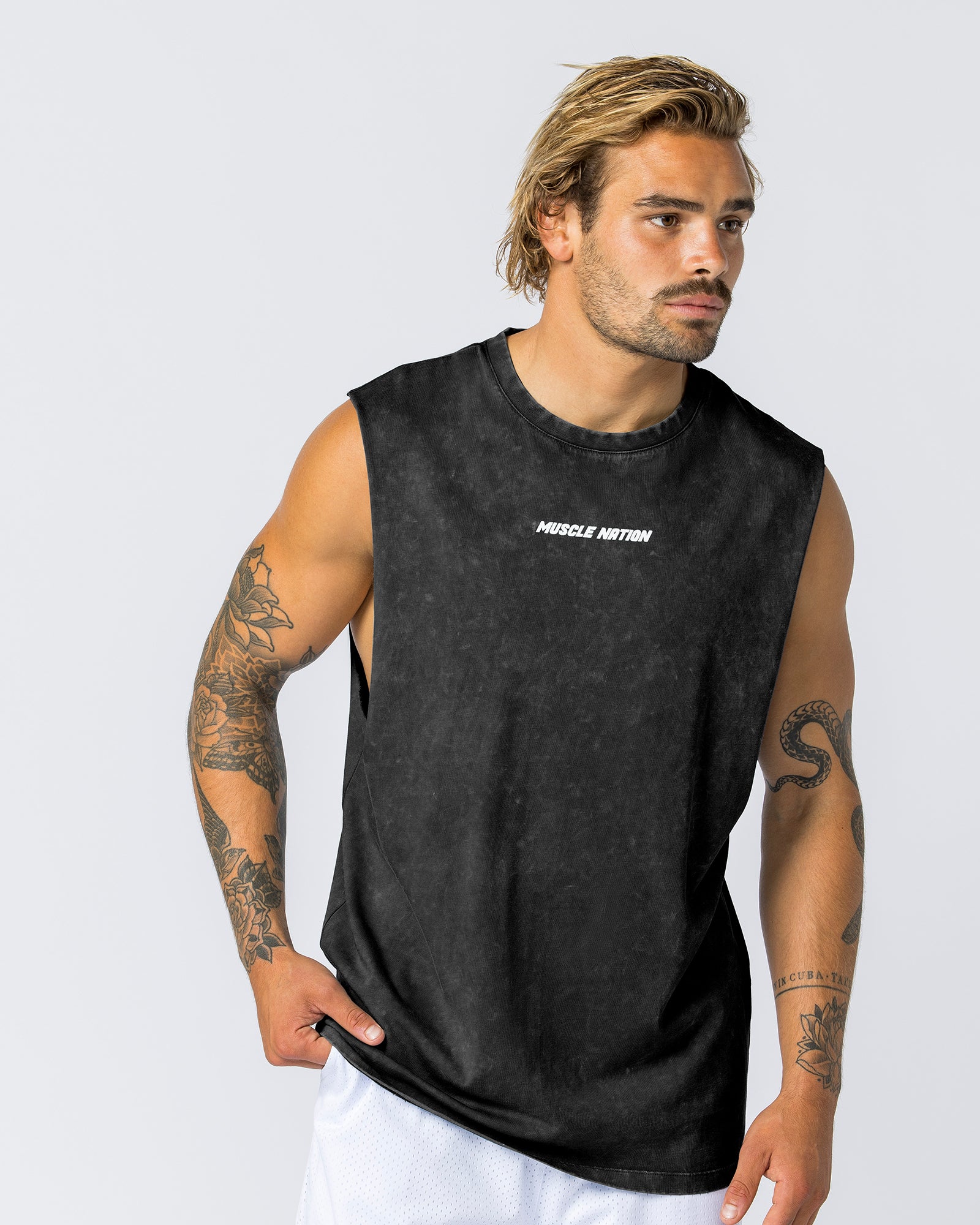 Boxy Vintage Tank - Washed Black