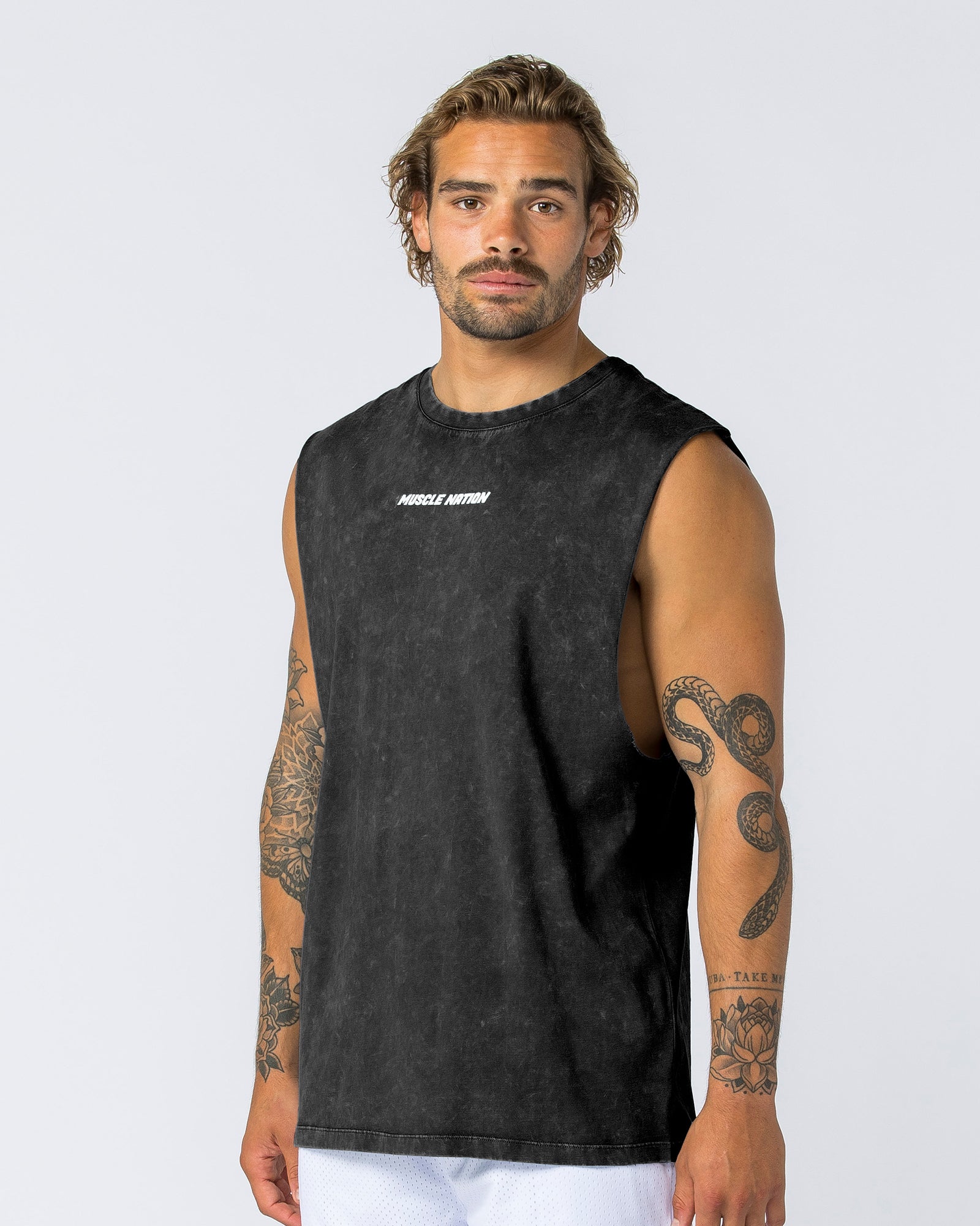 Boxy Vintage Tank - Washed Black