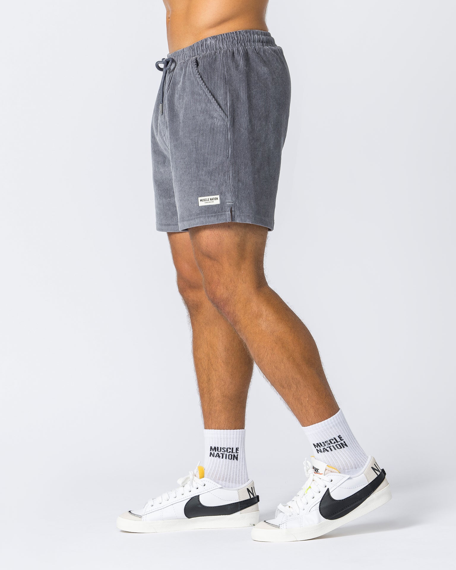 Daily Corduroy Shorts - Light Grey-Shorts-S-042347LTGRY-S-MNAPPRL28584-4-Muscle Nation
