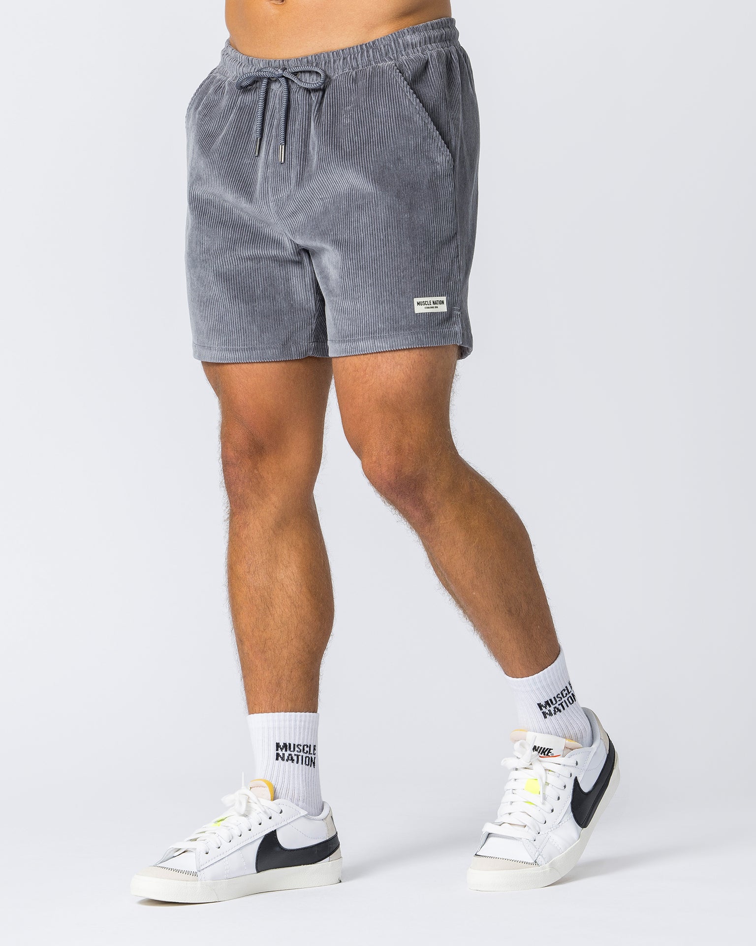 Daily Corduroy Shorts - Light Grey-Shorts-S-042347LTGRY-S-MNAPPRL28584-3-Muscle Nation