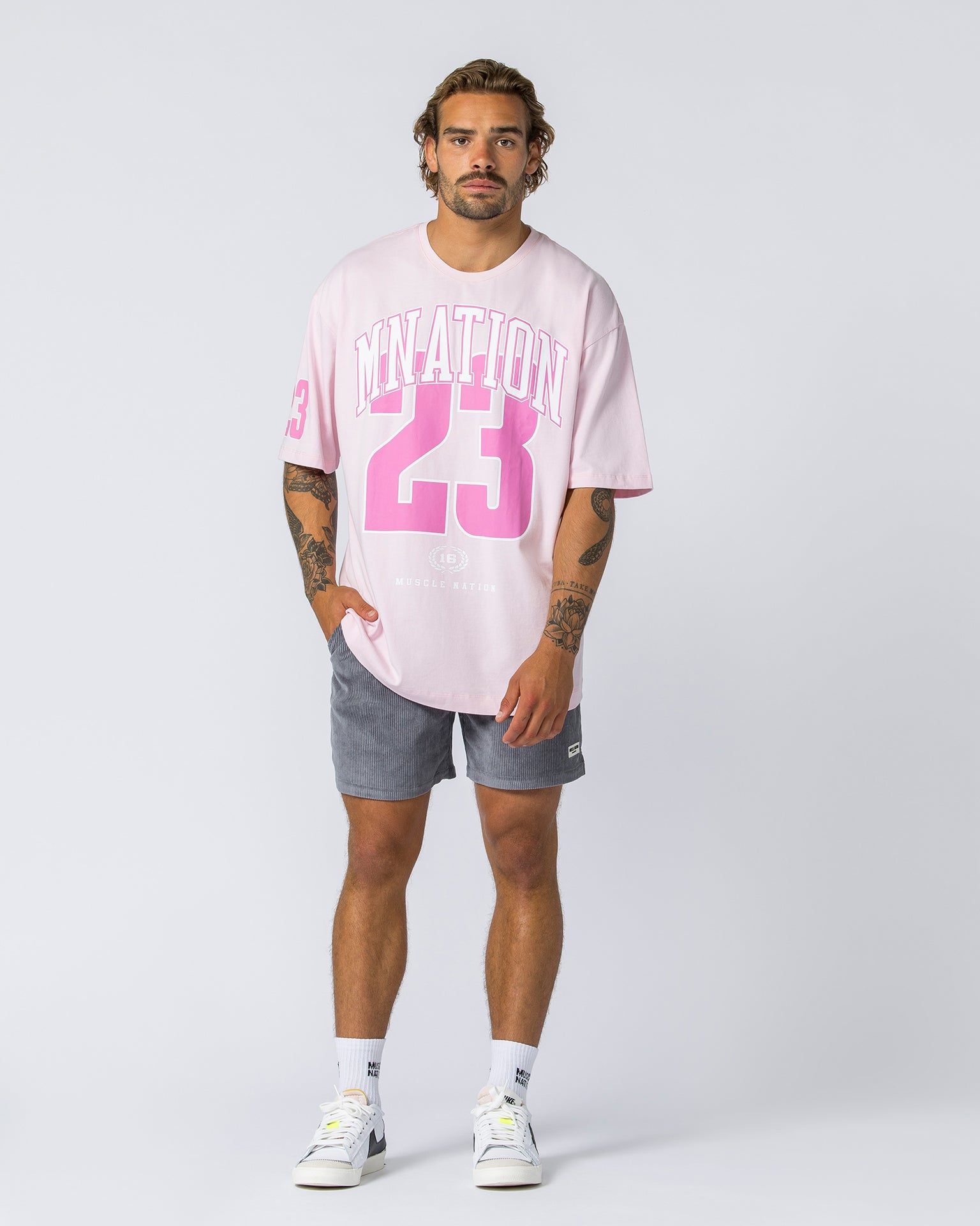 Daily Corduroy Shorts - Light Grey-Shorts-S-042347LTGRY-S-MNAPPRL28584-6-Muscle Nation