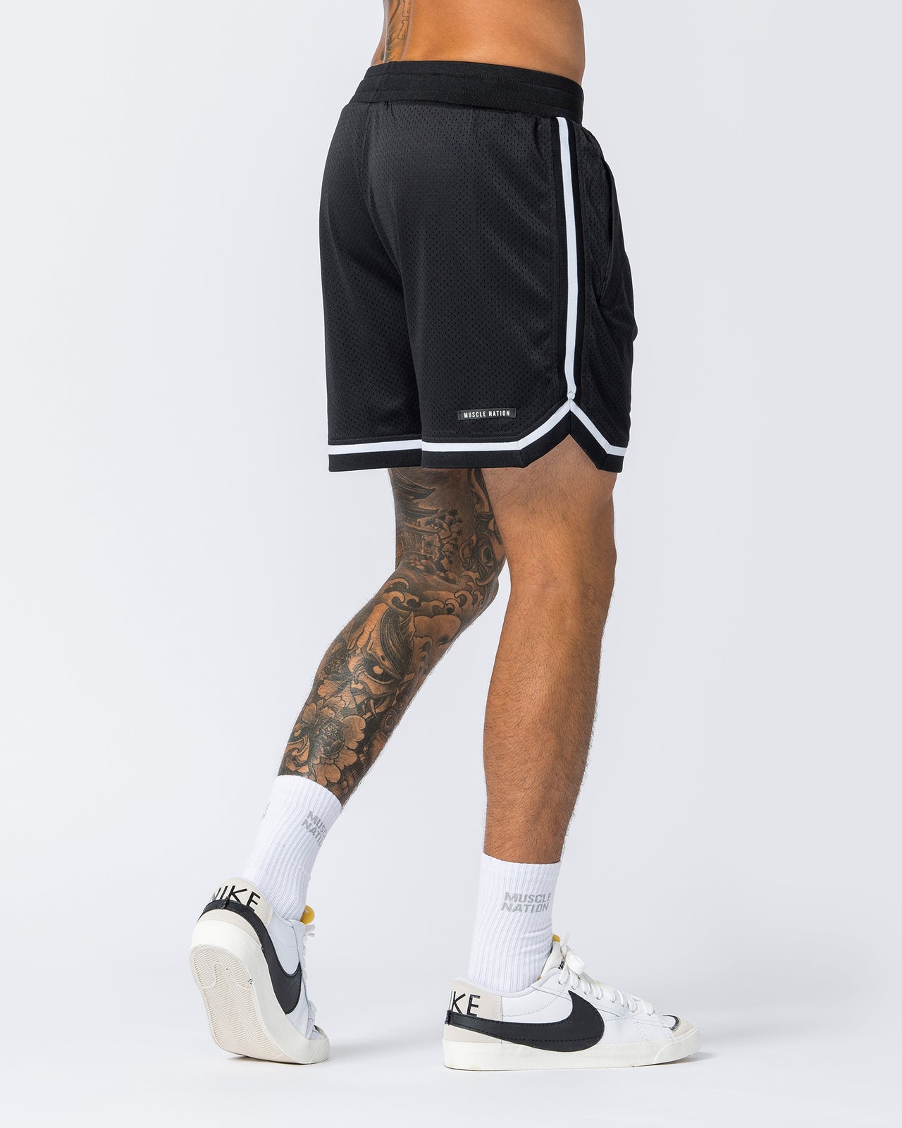 Mens 5" Basketball Shorts - Black-Shorts-S-112131BLK-S-MNAPPRL12583-4-Muscle Nation