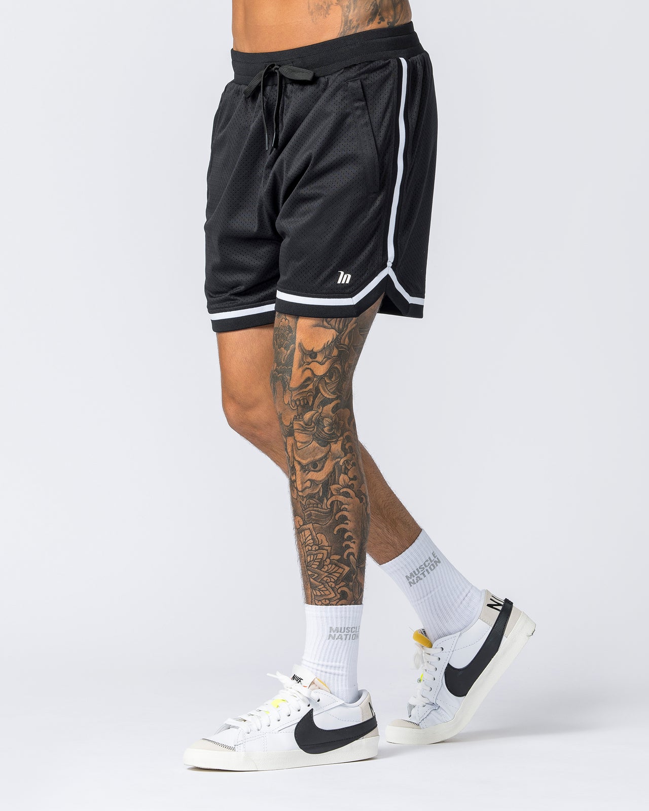 Mens 5" Basketball Shorts - Black-Shorts-S-112131BLK-S-MNAPPRL12583-3-Muscle Nation