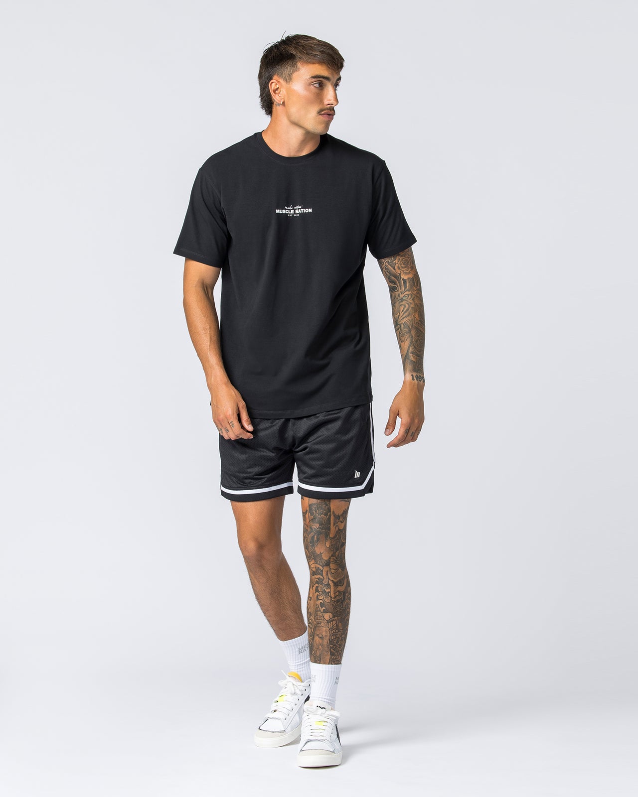 Mens 5" Basketball Shorts - Black-Shorts-S-112131BLK-S-MNAPPRL12583-6-Muscle Nation