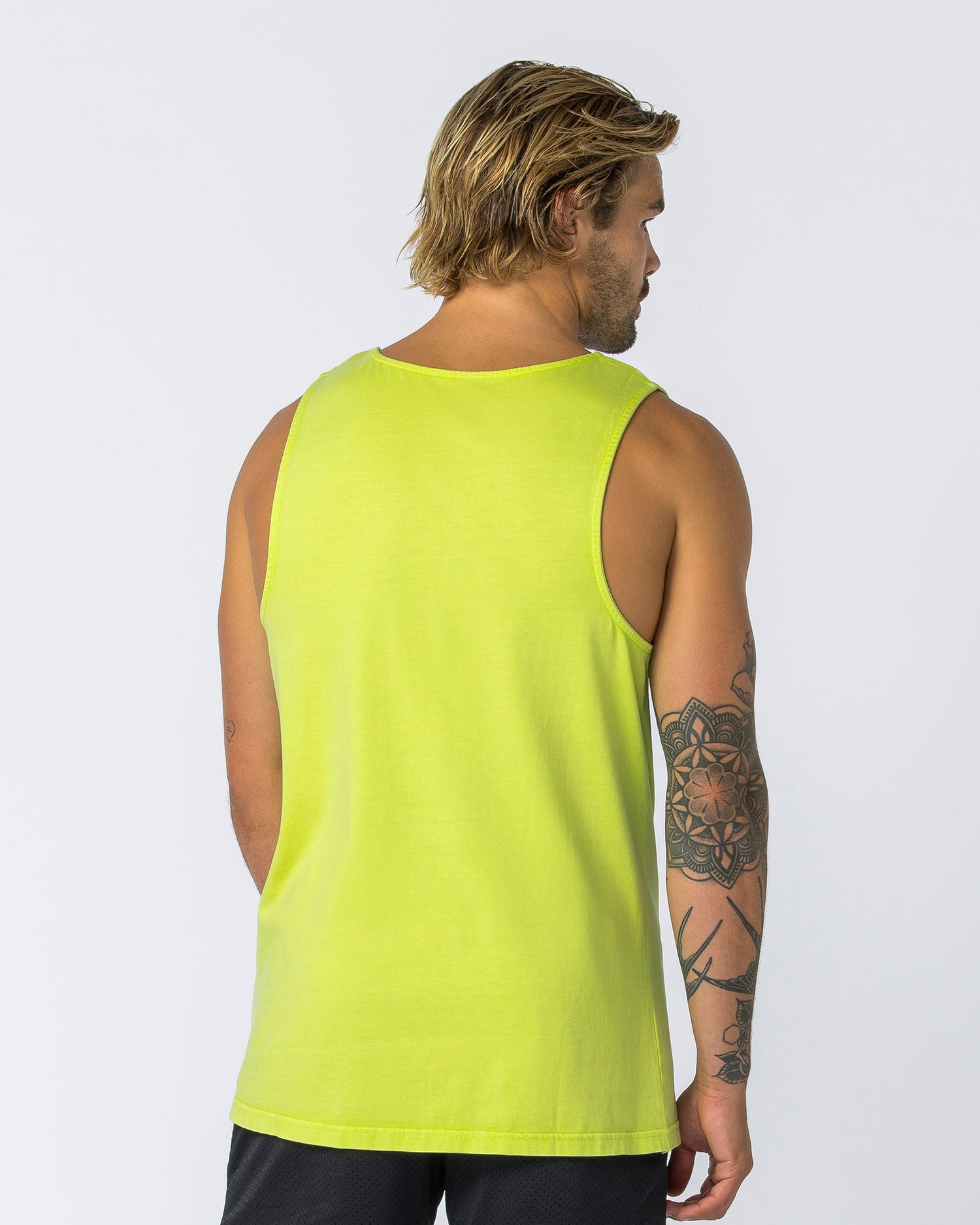 H Back Tank - Washed Cyber Lime