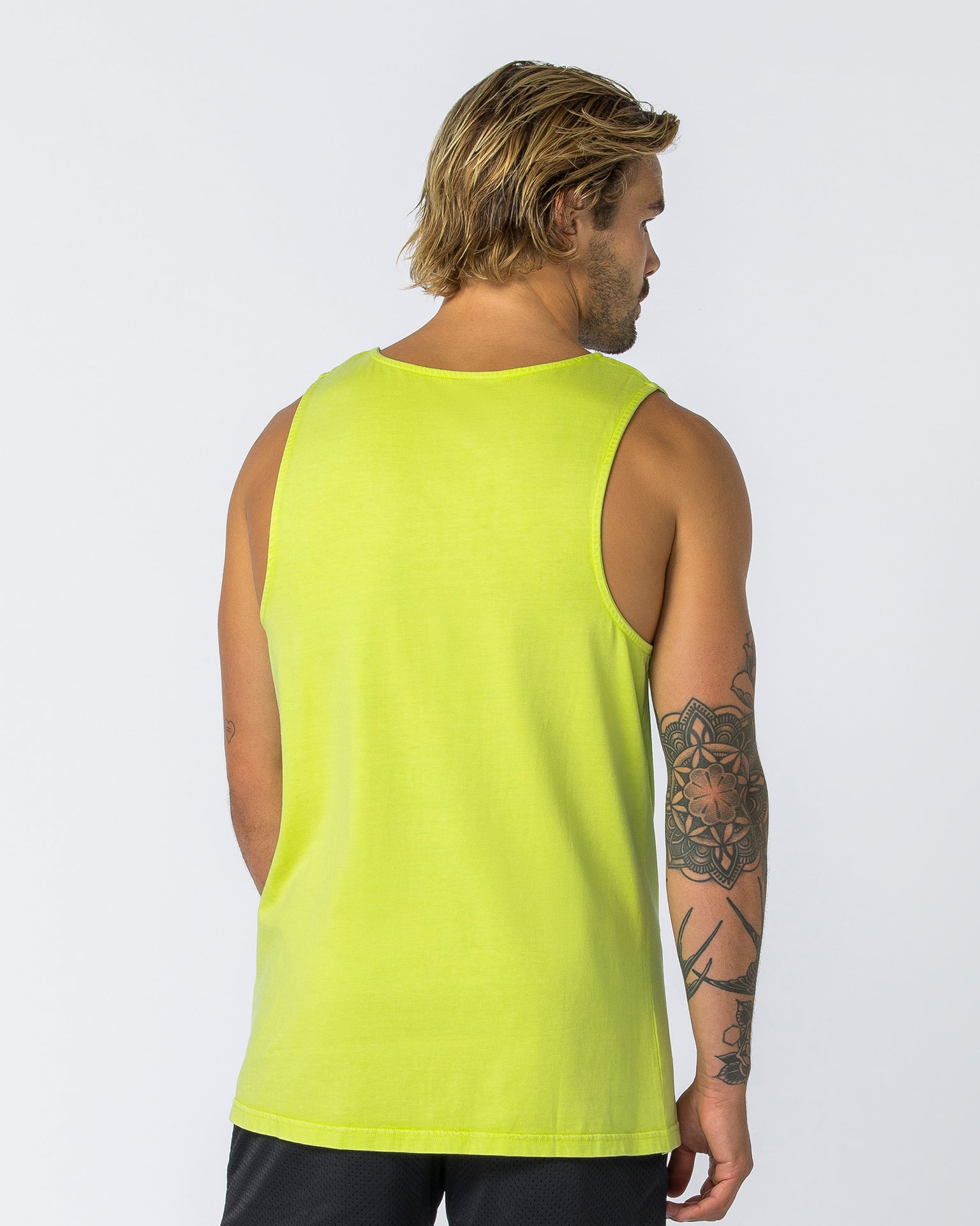 H Back Tank - Washed Cyber Lime-Singlets & Tanks-S-112347WSHCYLM-S-MNAPPRL28396-4-Muscle Nation