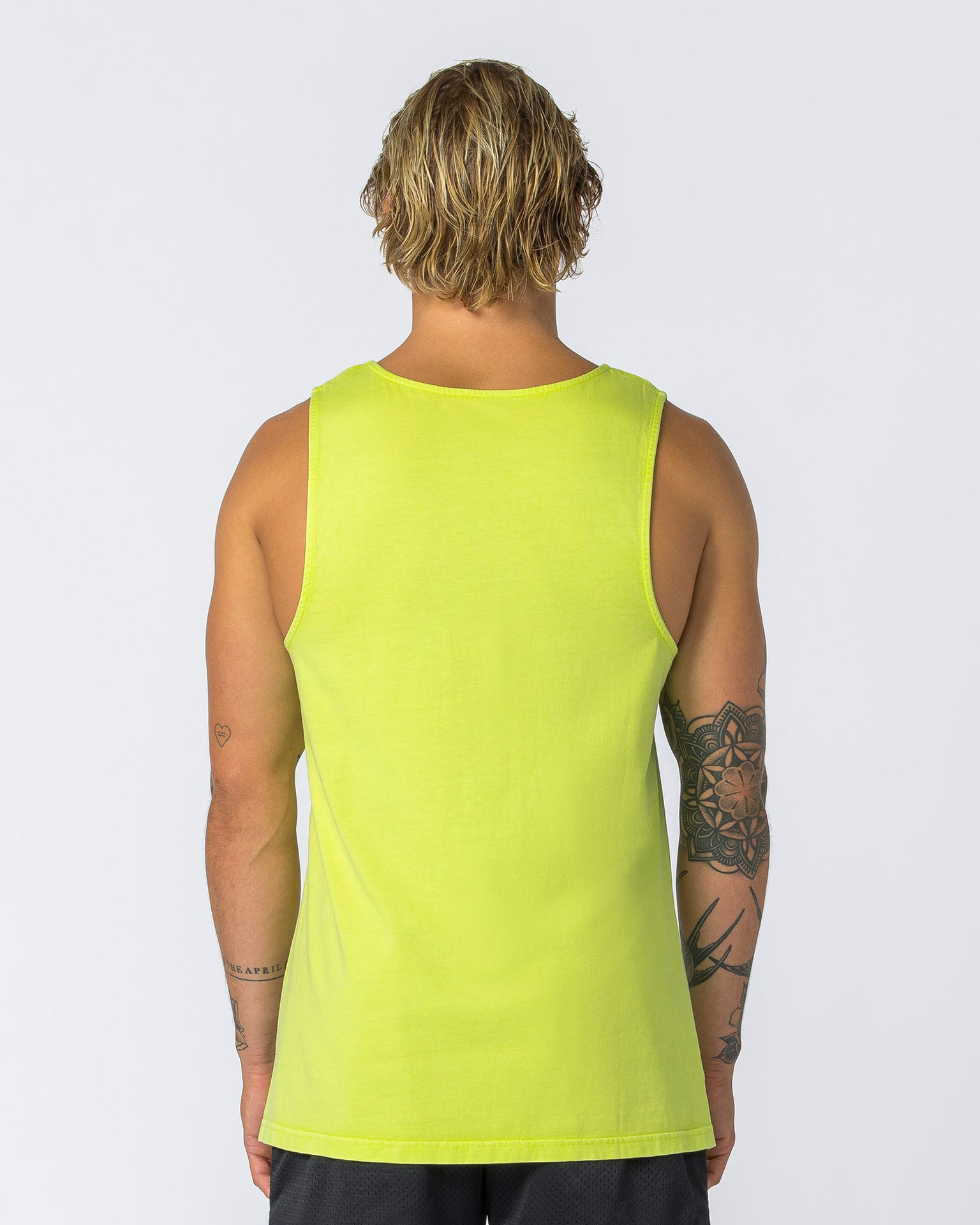 H Back Tank - Washed Cyber Lime-Singlets & Tanks-S-112347WSHCYLM-S-MNAPPRL28396-6-Muscle Nation