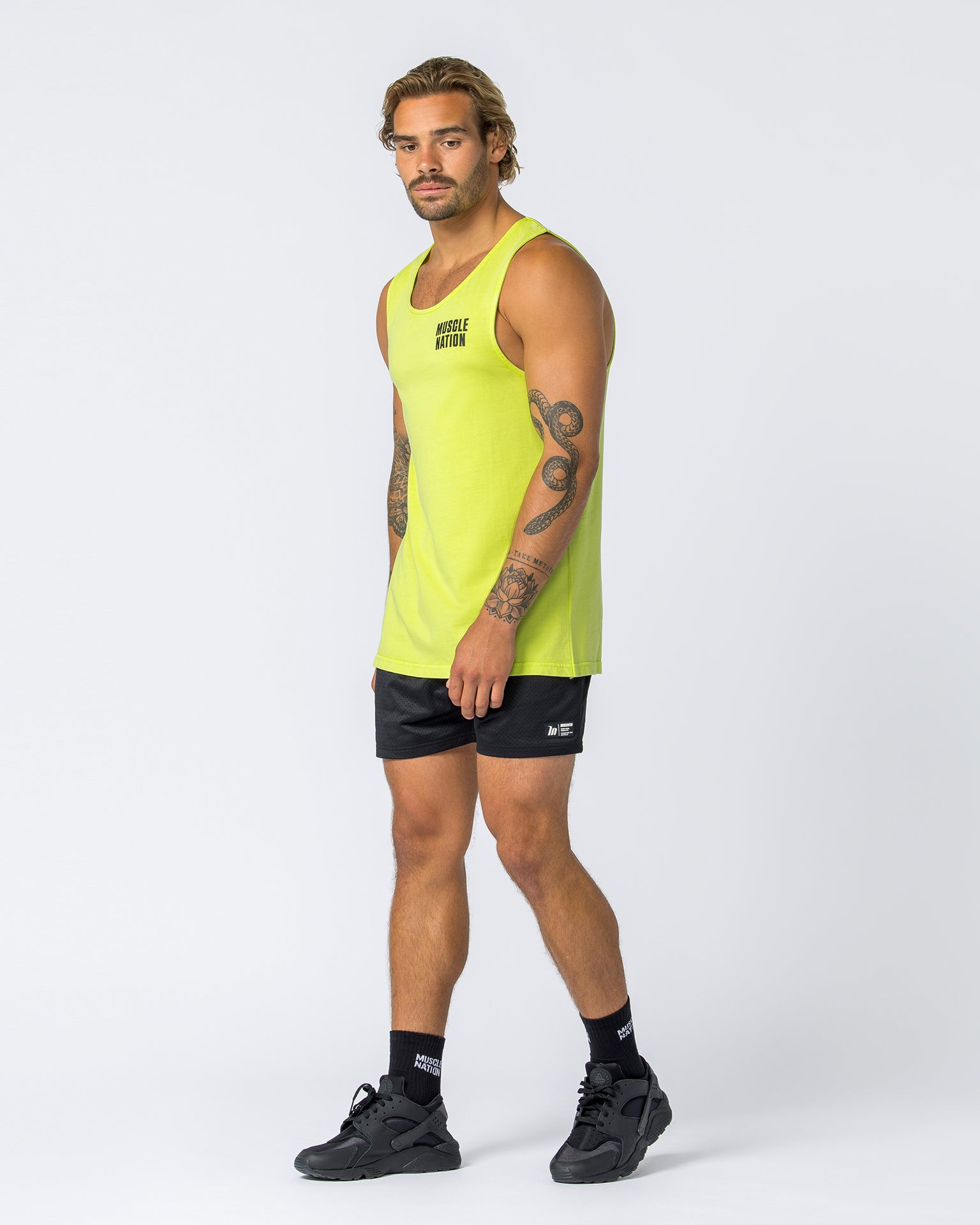 H Back Tank - Washed Cyber Lime-Singlets & Tanks-S-112347WSHCYLM-S-MNAPPRL28396-7-Muscle Nation