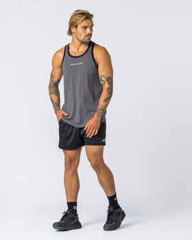 Striker Y Back Singlet - Mid Grey Marl