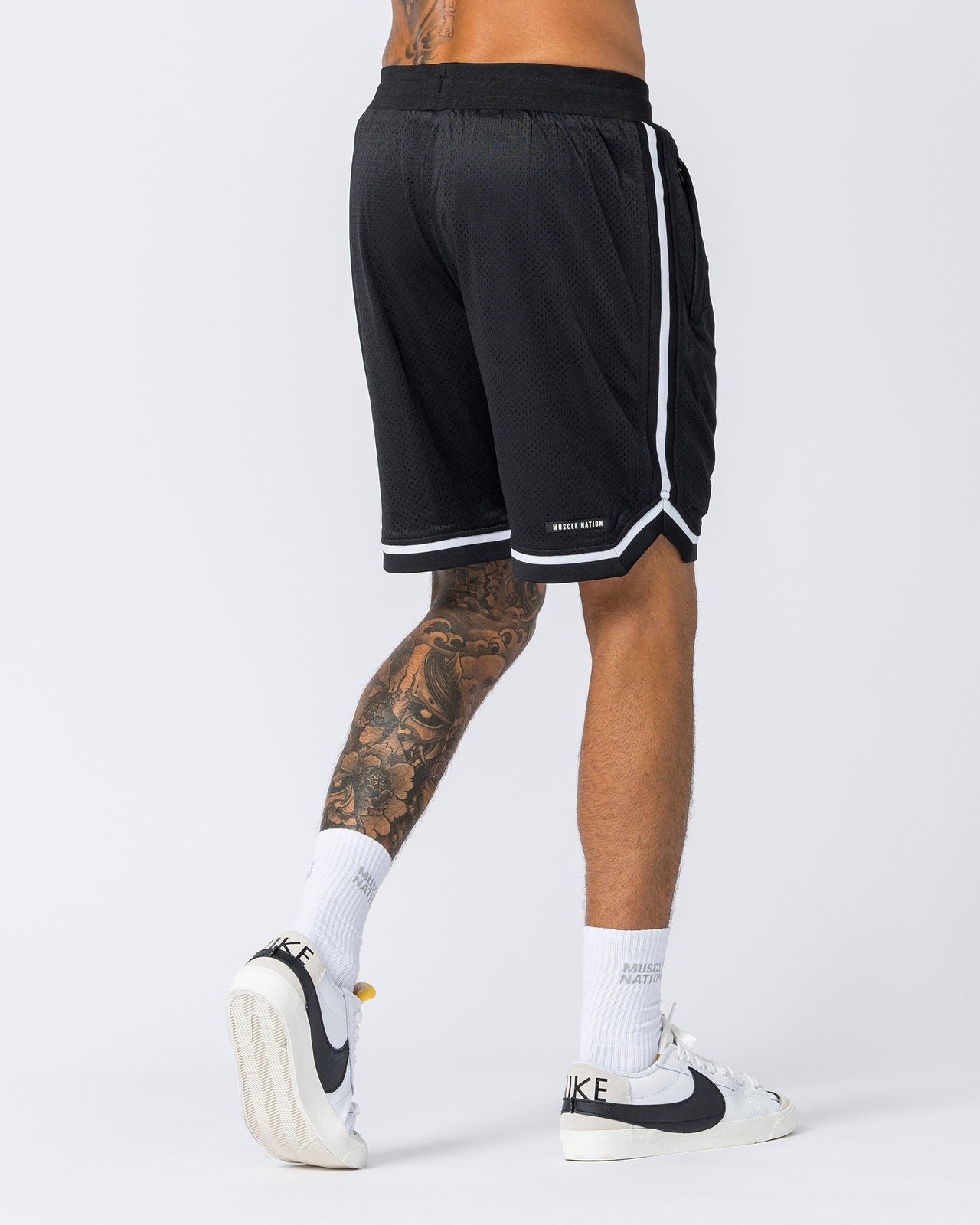 Mens 8" Basketball Shorts - Black-Shorts-S-112130BLK-S-MNAPPRL12577-5-Muscle Nation