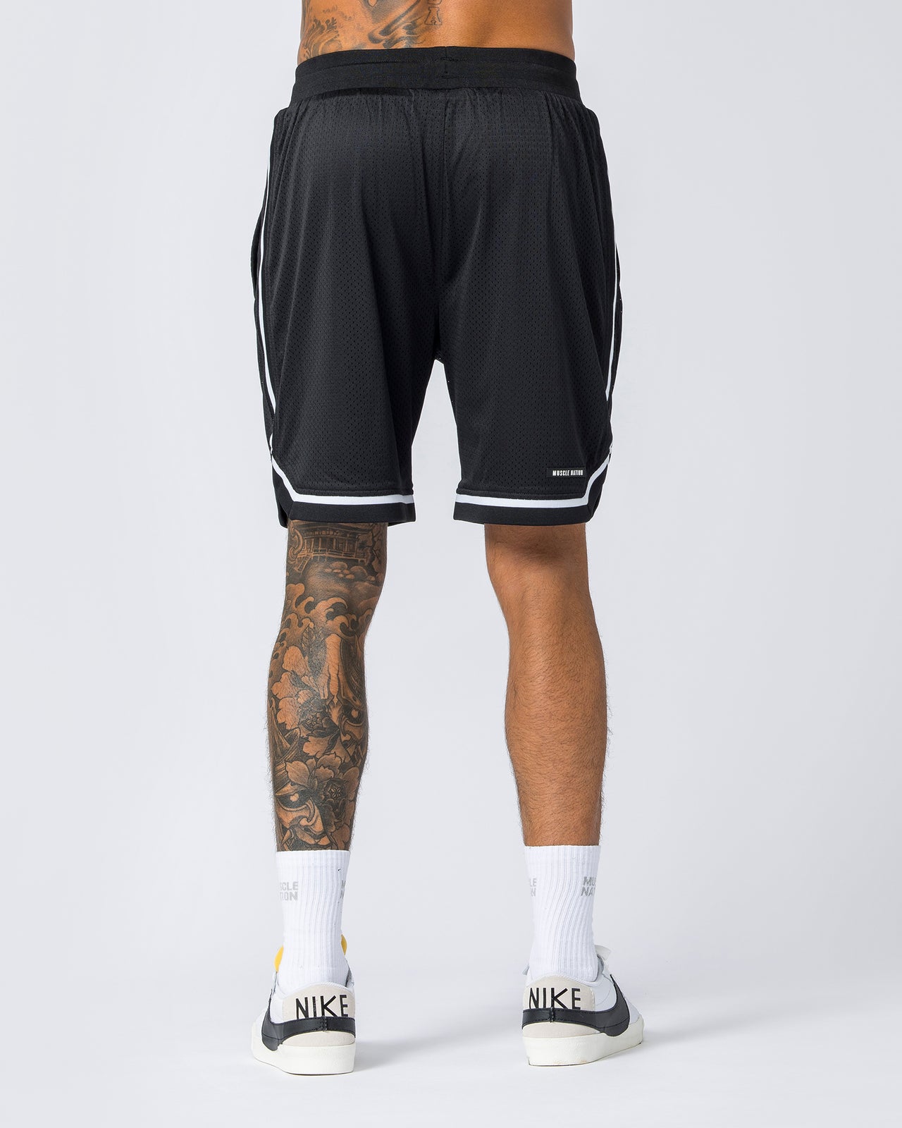 Mens 8" Basketball Shorts - Black-Shorts-S-112130BLK-S-MNAPPRL12577-6-Muscle Nation