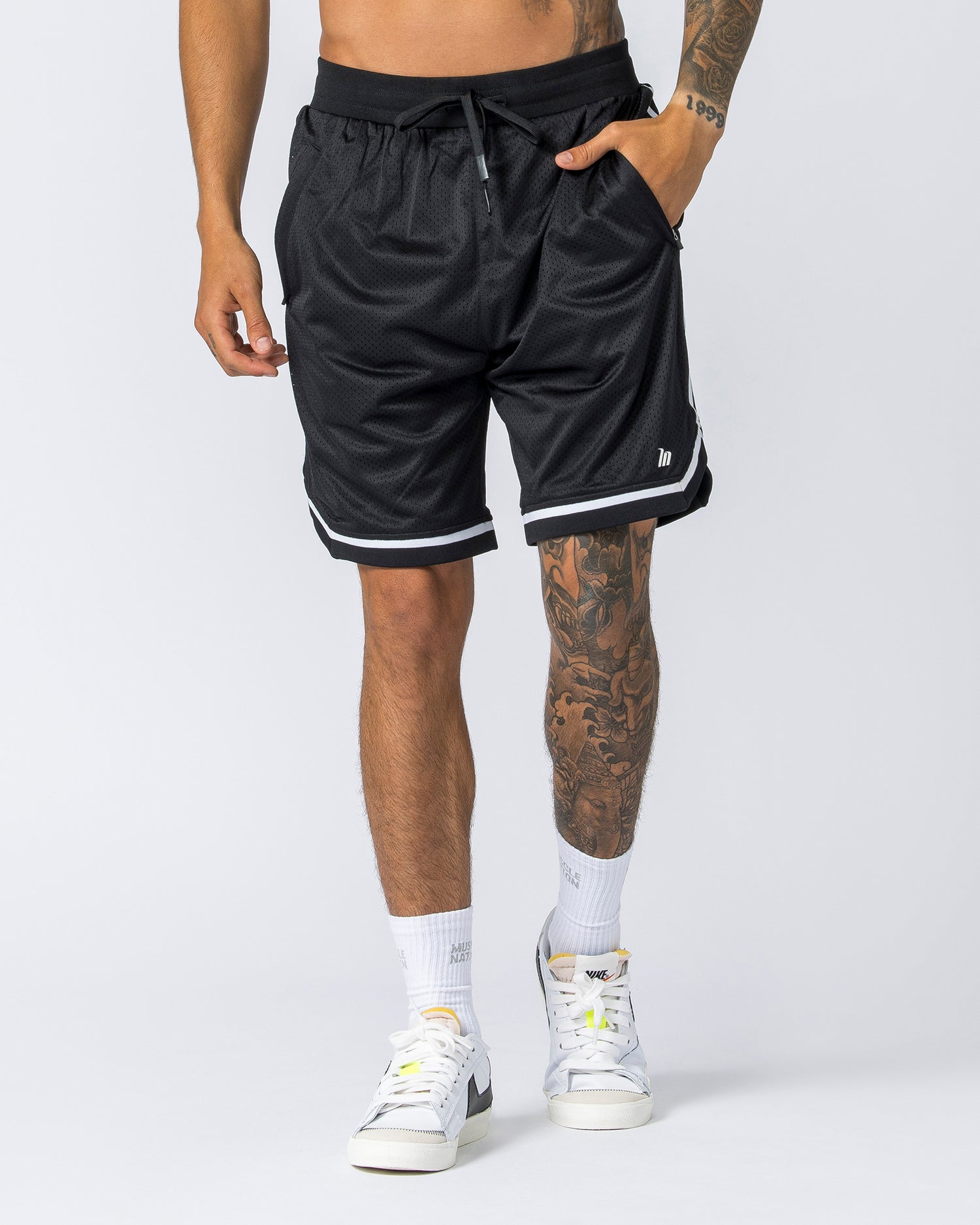 Mens 8" Basketball Shorts - Black