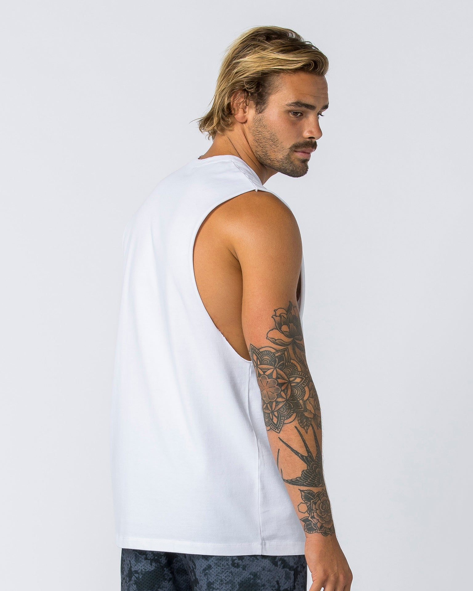 Ease Drop Arm Heavy Vintage Tank - Washed White-Singlets & Tanks-S-112344WSHWHT-S-MNAPPRL28063-3-Muscle Nation