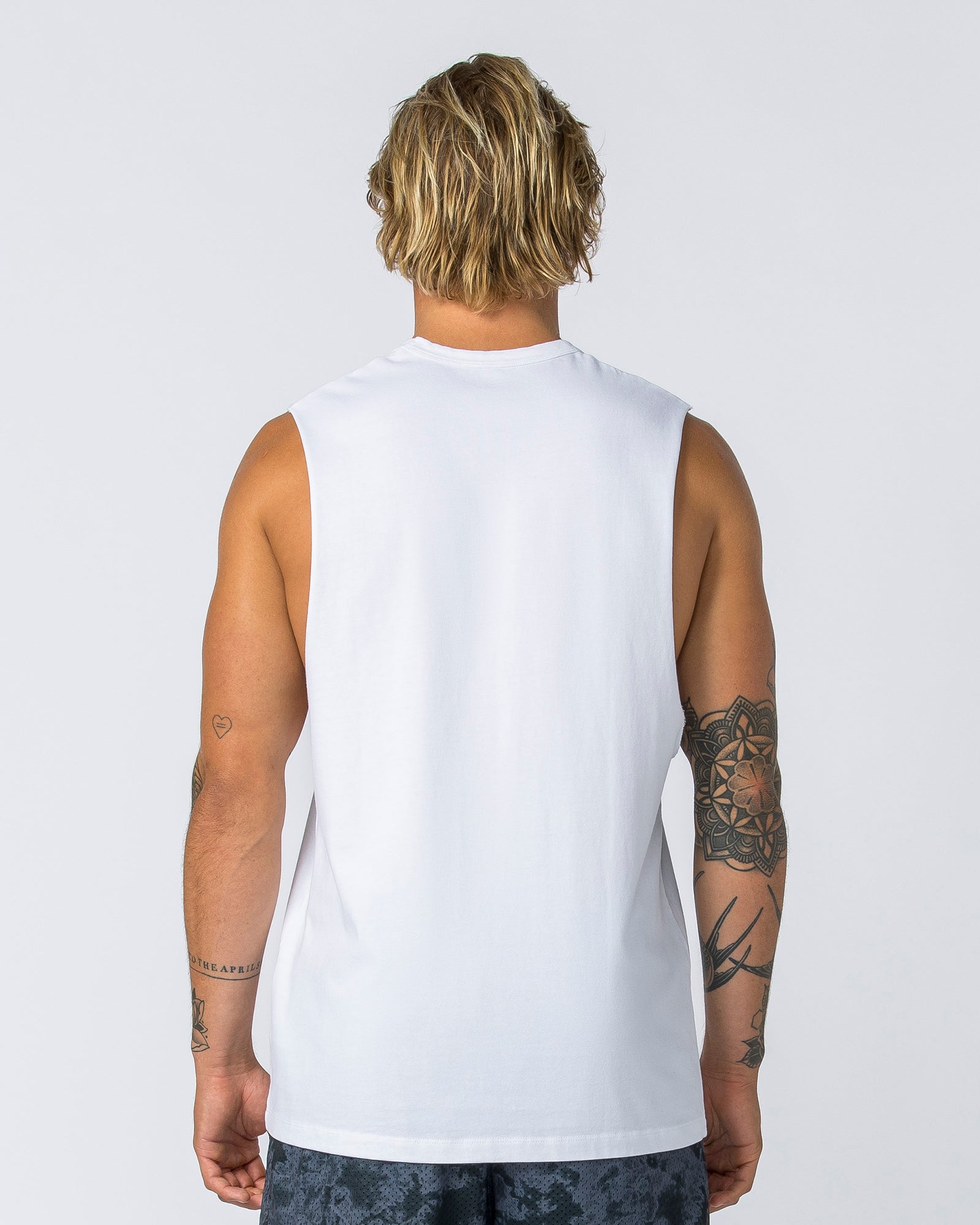 Ease Drop Arm Heavy Vintage Tank - Washed White