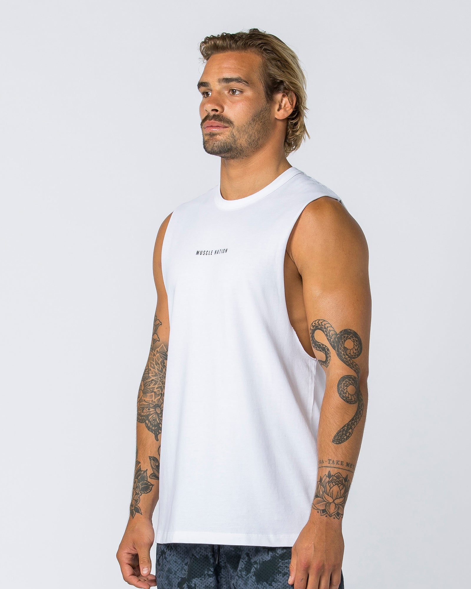 Ease Drop Arm Heavy Vintage Tank - Washed White