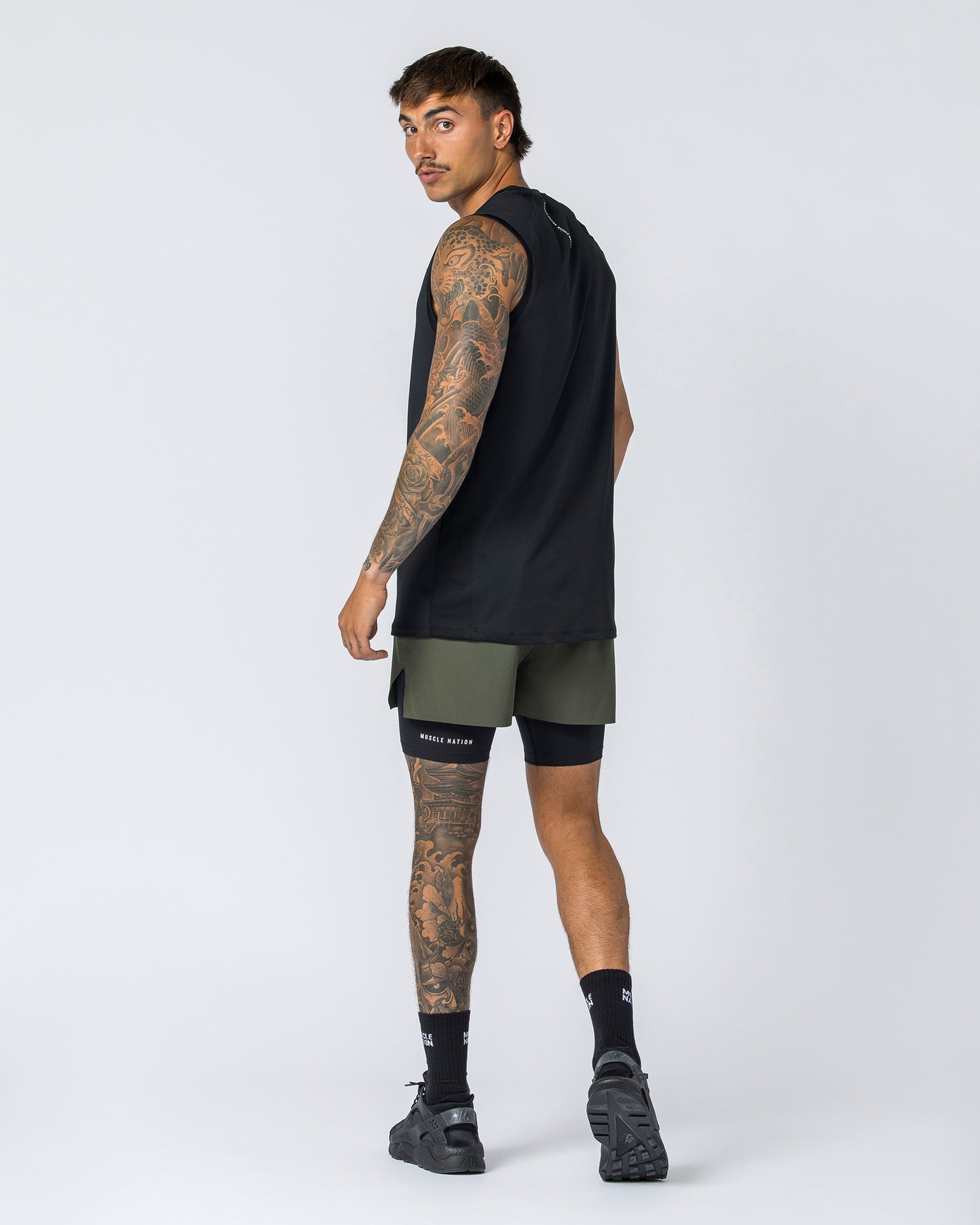 Replay 3" Shorts - Dark Khaki-Shorts-S-112346DKHAKI-S-MNAPPRL28084-6-Muscle Nation