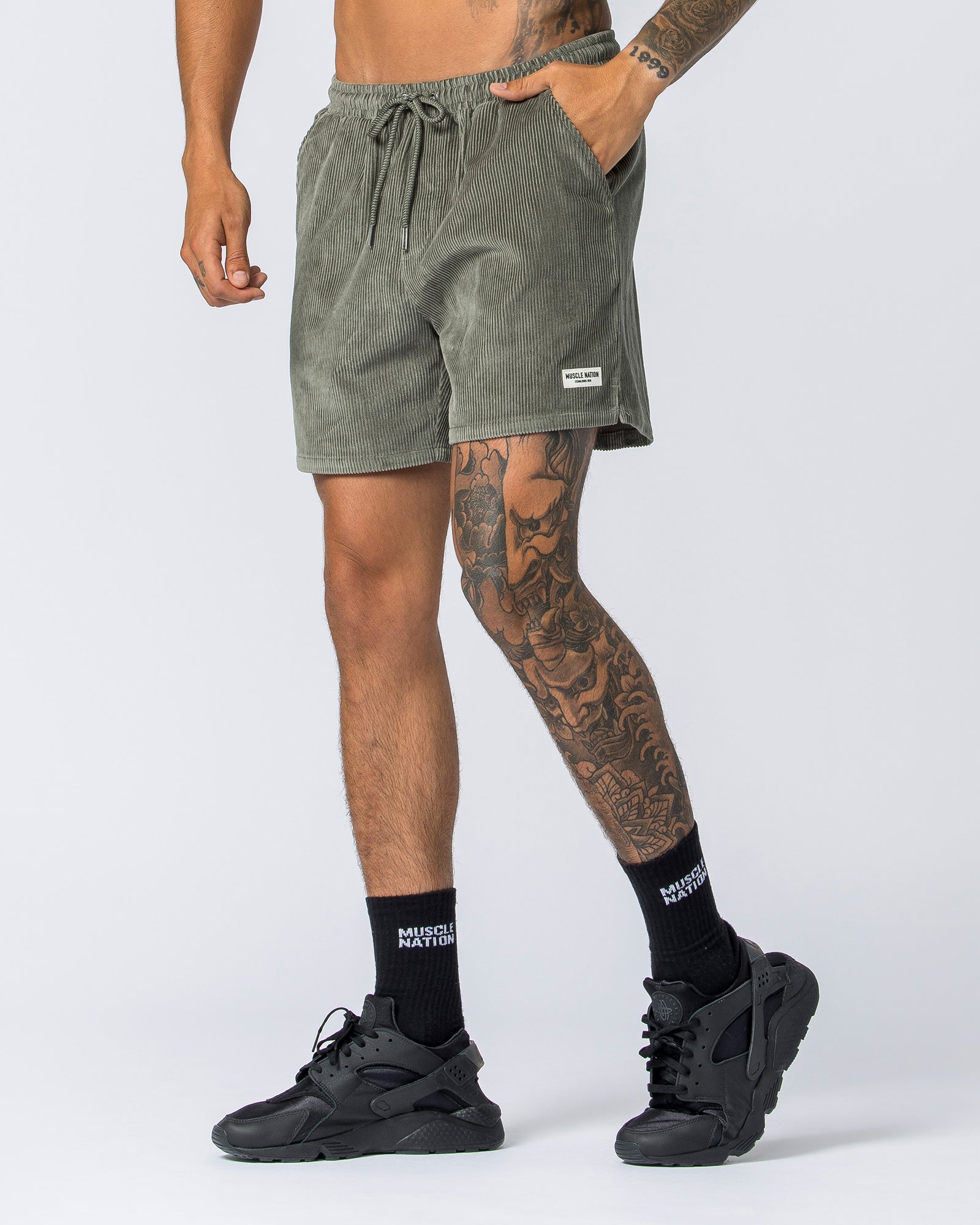 Daily Corduroy Shorts - Light Sage - Muscle Nation