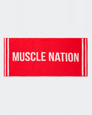 Gym Towel - Chilli/ White-Accessories-Chilli/ White-ACC1124144CHLWHT-ONE-MNAPPRL32744-2-Muscle Nation