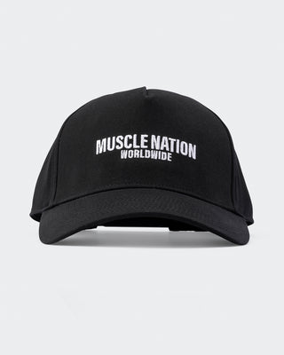 Worldwide A-Frame Hat - Black-Accessories-Black-ACC1124172BLK-ONE-MNAPPRL32750-2-Muscle Nation