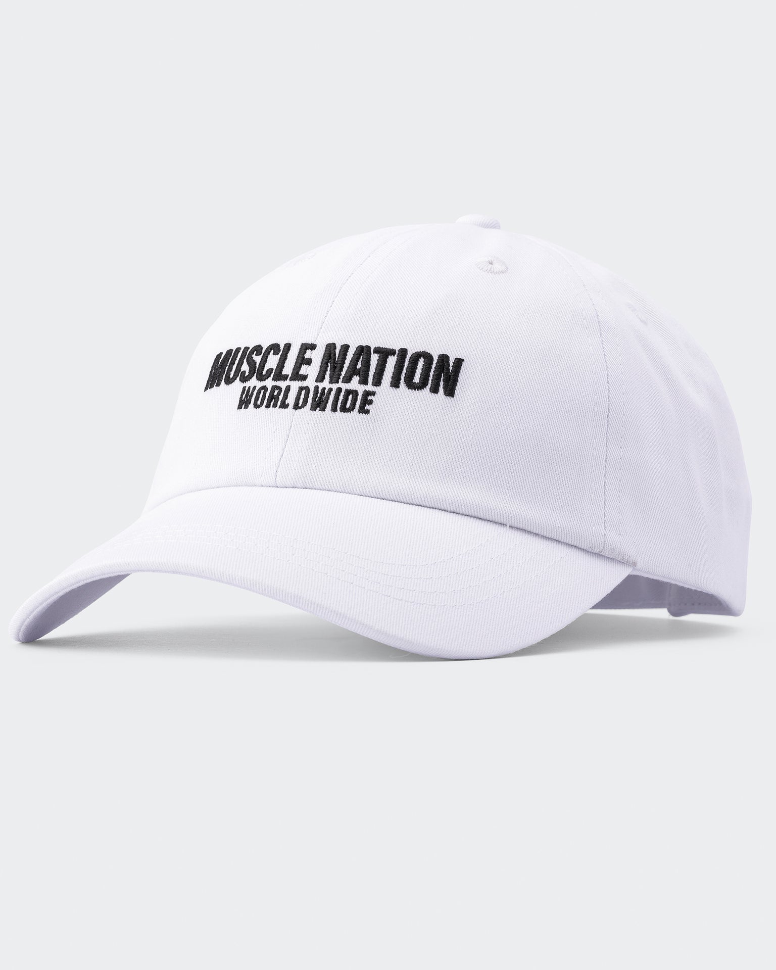 Worldwide Dad Cap - White-Accessories-White-ACC1124174WHT-ONE-MNAPPRL32752-2-Muscle Nation