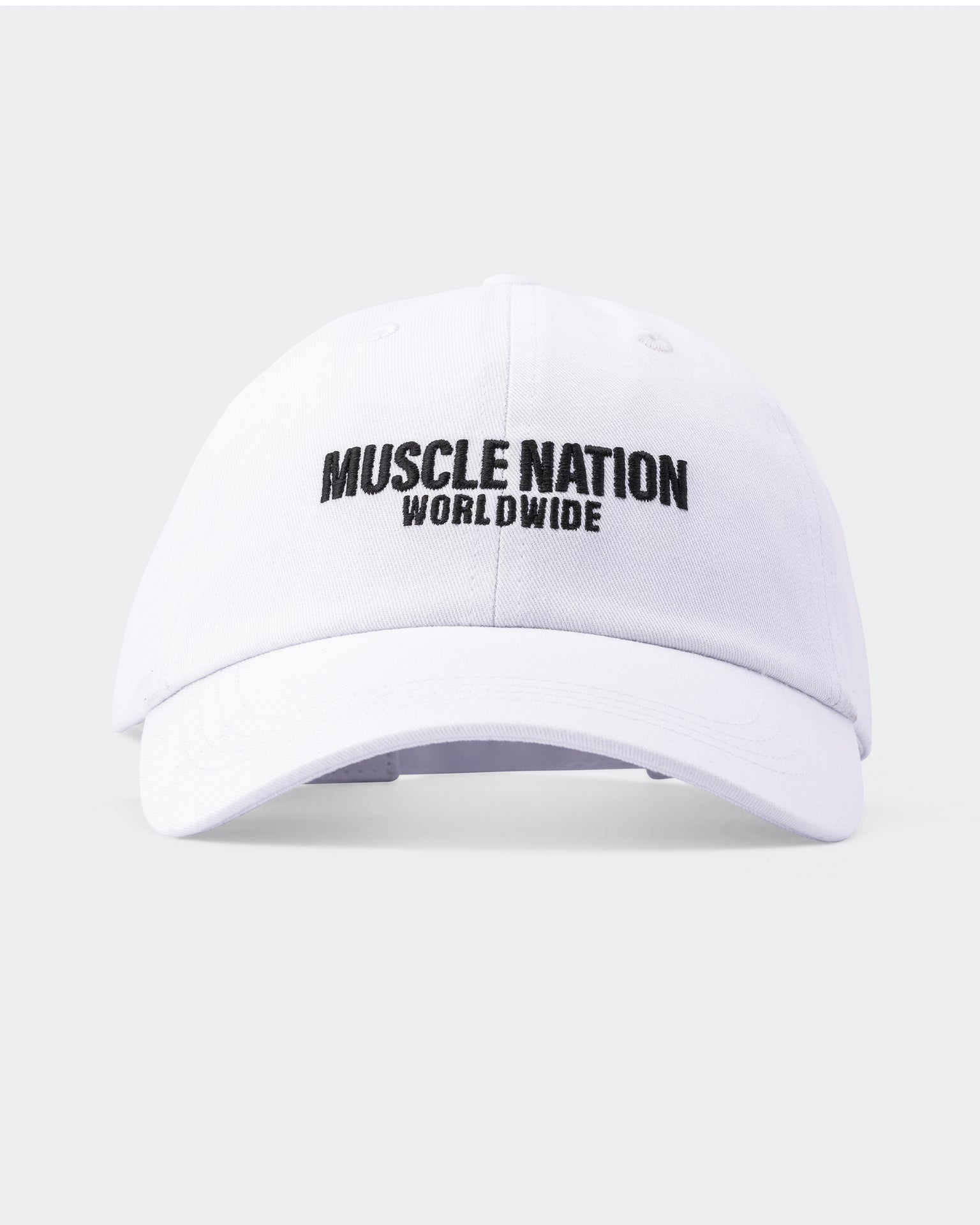 Worldwide Dad Cap - White-Accessories-White-ACC1124174WHT-ONE-MNAPPRL32752-1-Muscle Nation