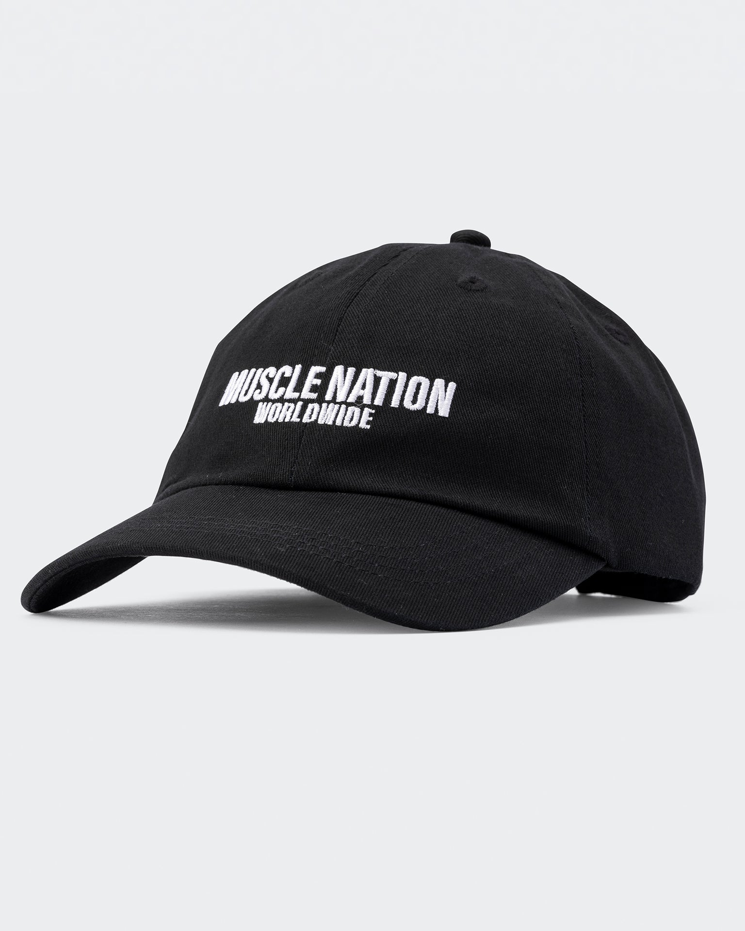 Worldwide Dad Cap - Black-Accessories-Black-ACC1124174BLK-ONE-MNAPPRL32751-2-Muscle Nation