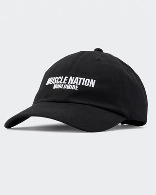 Worldwide Dad Cap - Black-Accessories-Black-ACC1124174BLK-ONE-MNAPPRL32751-2-Muscle Nation