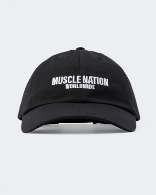 Worldwide Dad Cap - Black-Accessories-Black-ACC1124174BLK-ONE-MNAPPRL32751-1-Muscle Nation