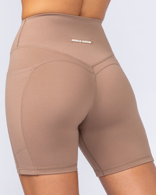 Booty Shaper Pocket Bike Shorts - Cinnamon-Shorts-XXS-112404CINN-XXS-MNAPPRL32803-1-Muscle Nation