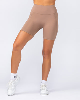 Booty Shaper Pocket Bike Shorts - Cinnamon-Shorts-XXS-112404CINN-XXS-MNAPPRL32803-2-Muscle Nation
