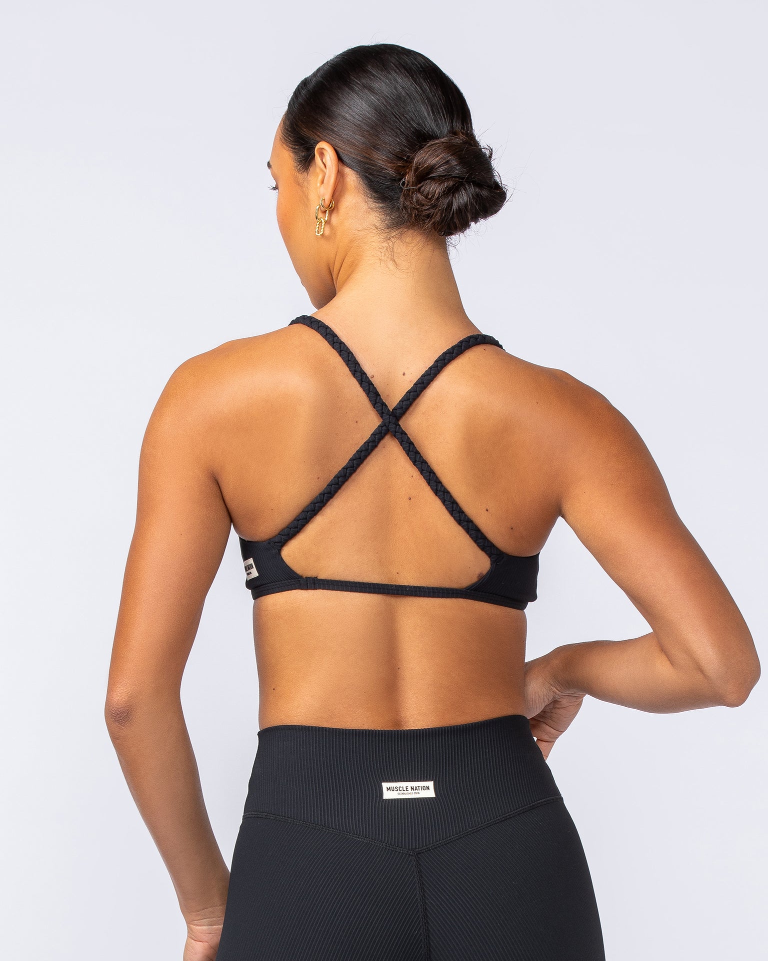 Breeze Rib Bralette - Black-Bralettes-XXS-112489BLK-XXS-MNAPPRL33874-2-Muscle Nation