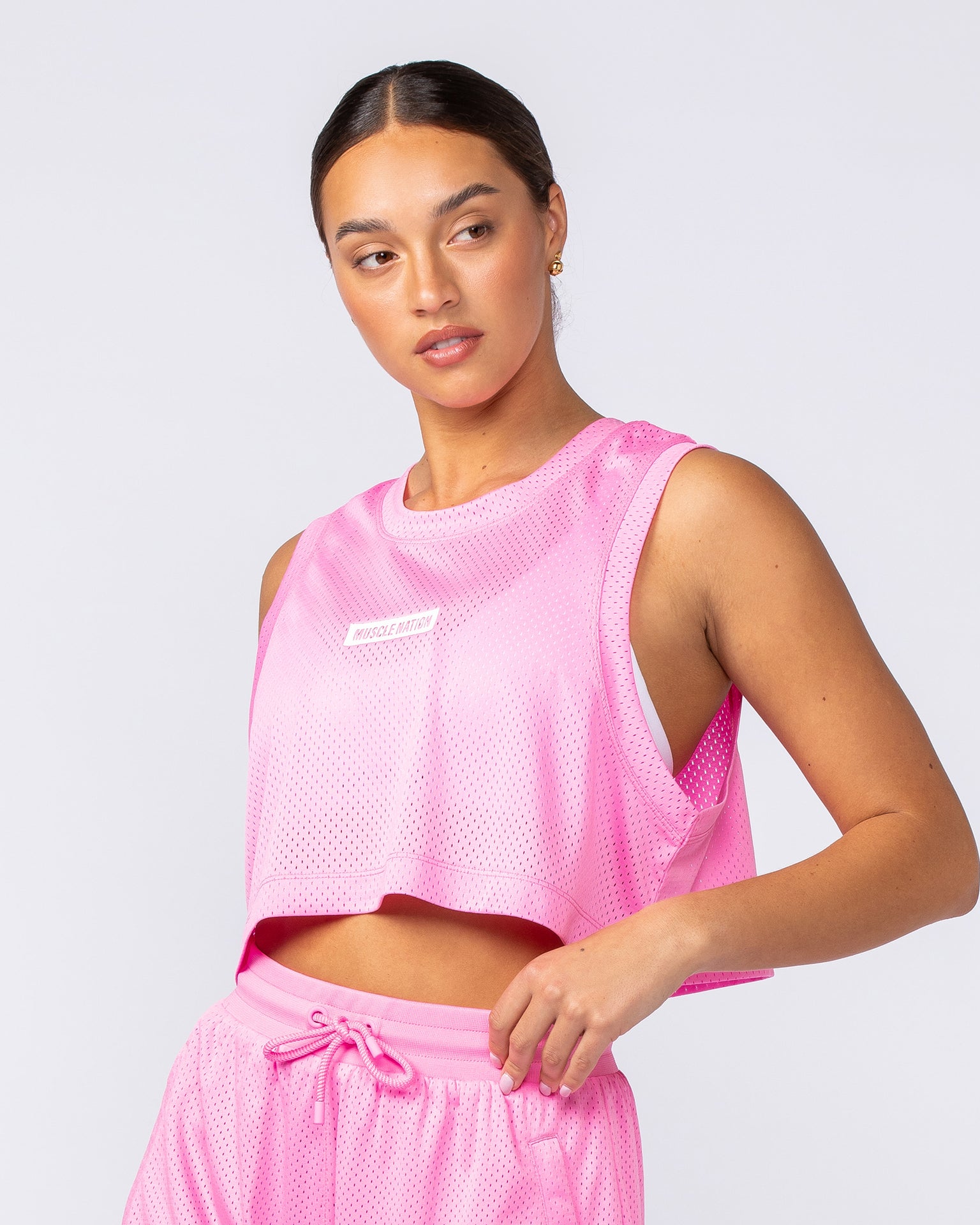 Swift Cropped Training Tank - Hollywood Pink-Singlets & Tanks-XXS-112448HWPNK-XXS-MNAPPRL33577-2-Muscle Nation