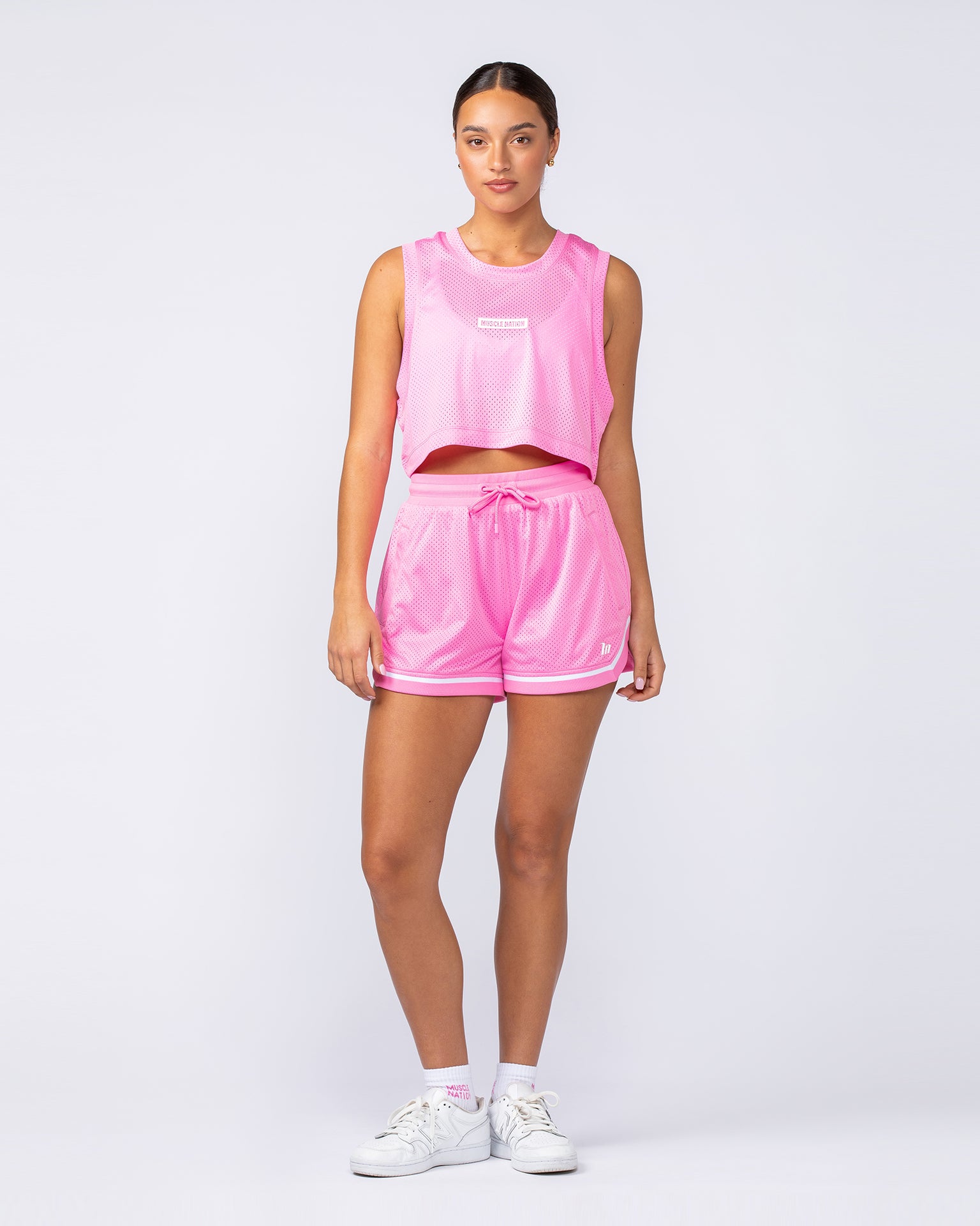 Womens 3" Basketball Shorts - Hollywood Pink-Shorts-XXS-112460HWPNK-XXS-MNAPPRL33847-7-Muscle Nation
