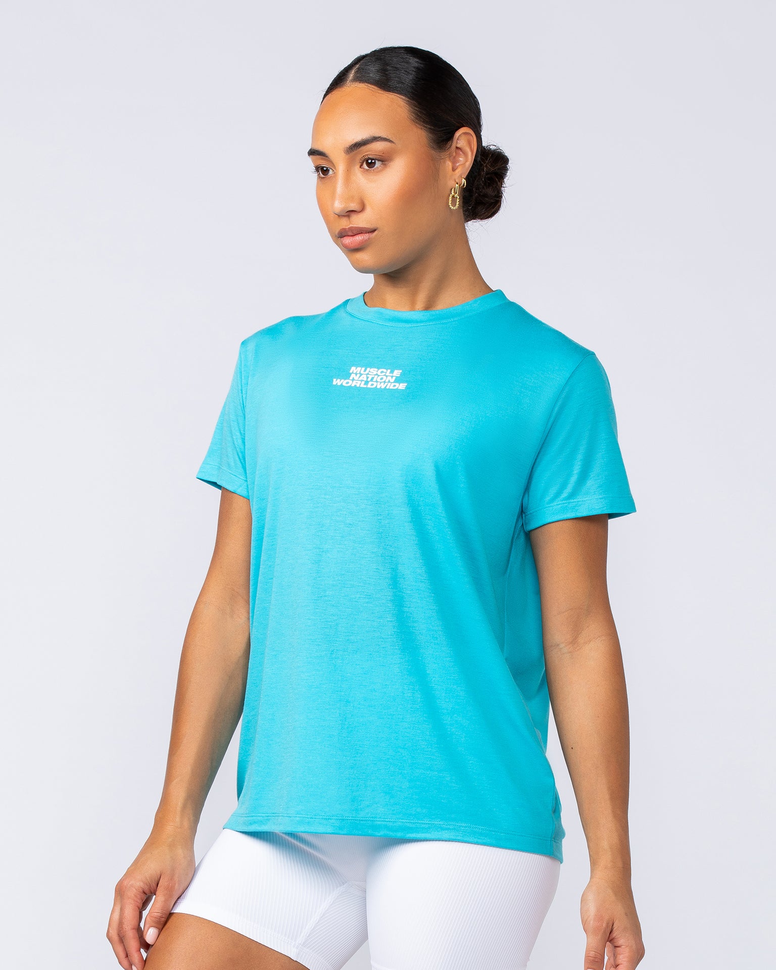 Global Training Tee - Capri Blue-T-Shirts-XXS-1124214CAPBLU-XXS-MNAPPRL34477-2-Muscle Nation