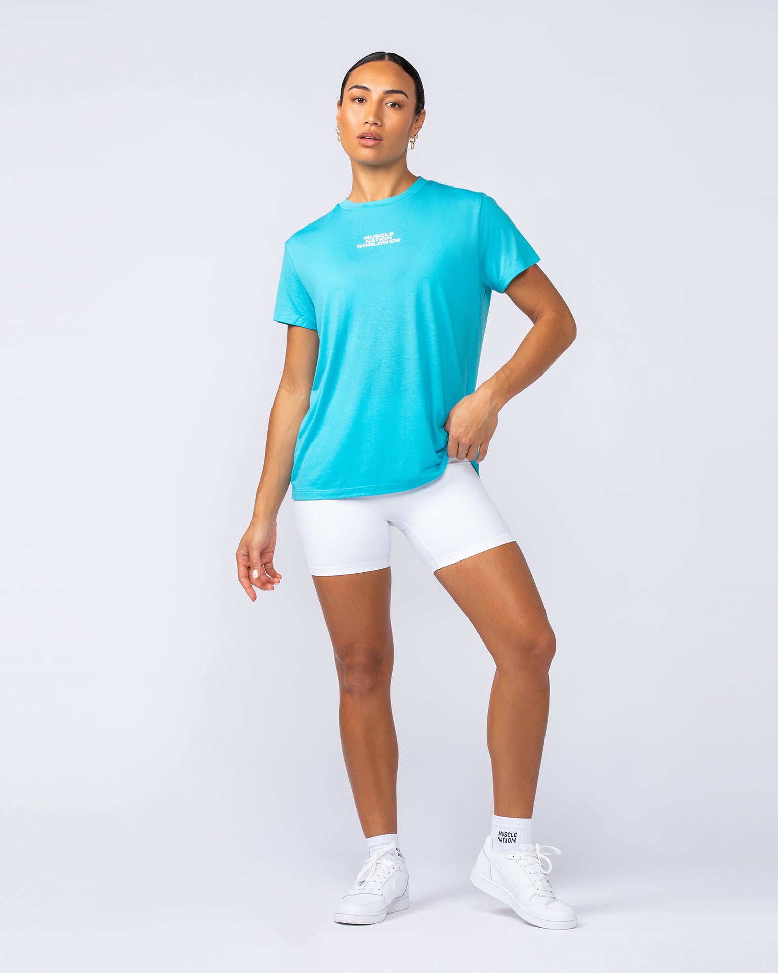 Global Training Tee - Capri Blue-T-Shirts-XXS-1124214CAPBLU-XXS-MNAPPRL34477-5-Muscle Nation