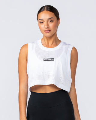 Swift Cropped Training Tank - White-Singlets & Tanks-XXS-112448WHT-XXS-MNAPPRL33568-2-Muscle Nation