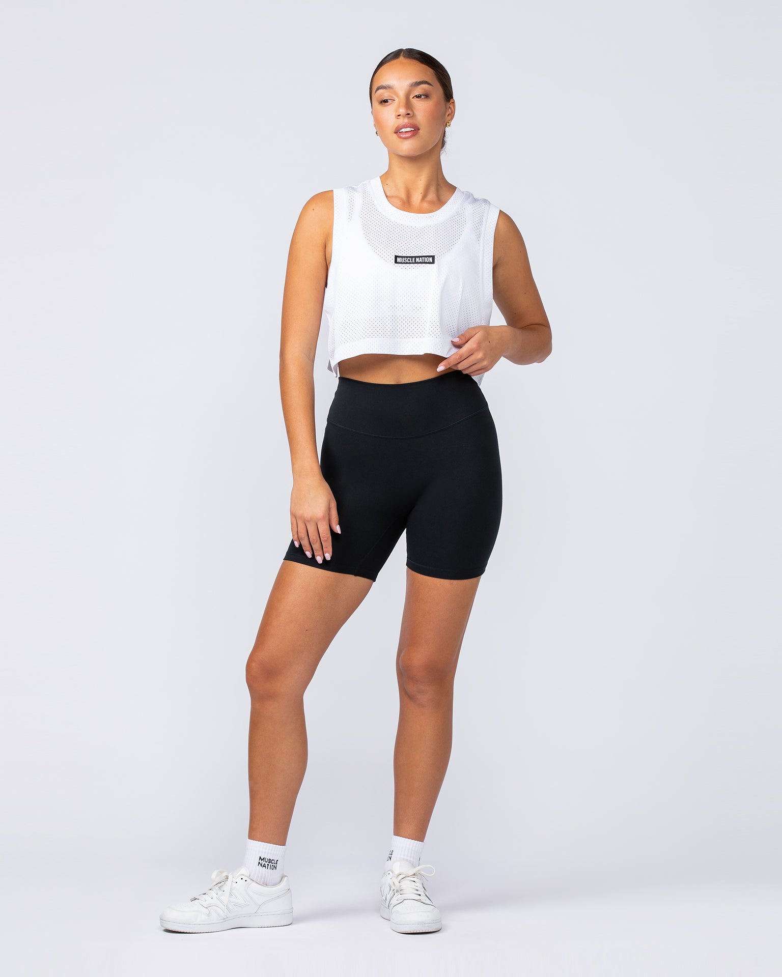 Swift Cropped Training Tank - White-Singlets & Tanks-XXS-112448WHT-XXS-MNAPPRL33568-6-Muscle Nation