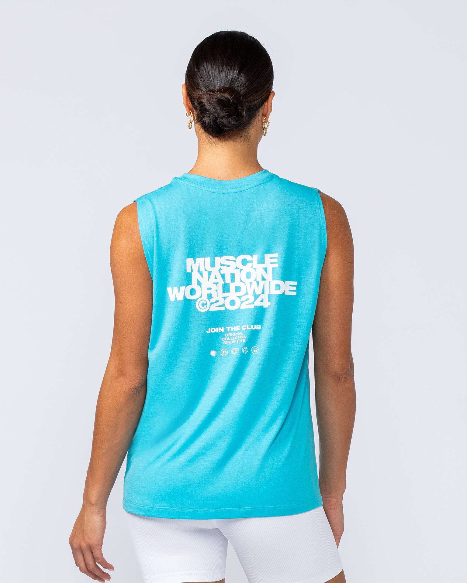 Global Drop Arm Tank - Capri Blue-Singlets & Tanks-XXS-112447CAPBLU-XXS-MNAPPRL33541-3-Muscle Nation