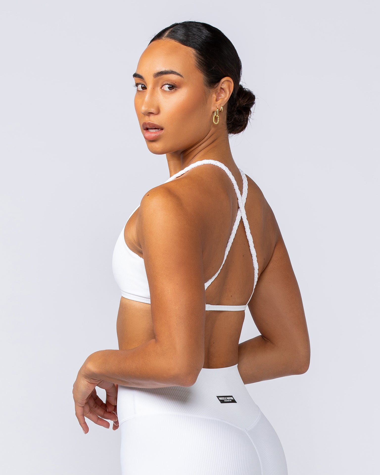 Breeze Rib Bralette - White-Bralettes-XXS-112489WHT-XXS-MNAPPRL33919-3-Muscle Nation