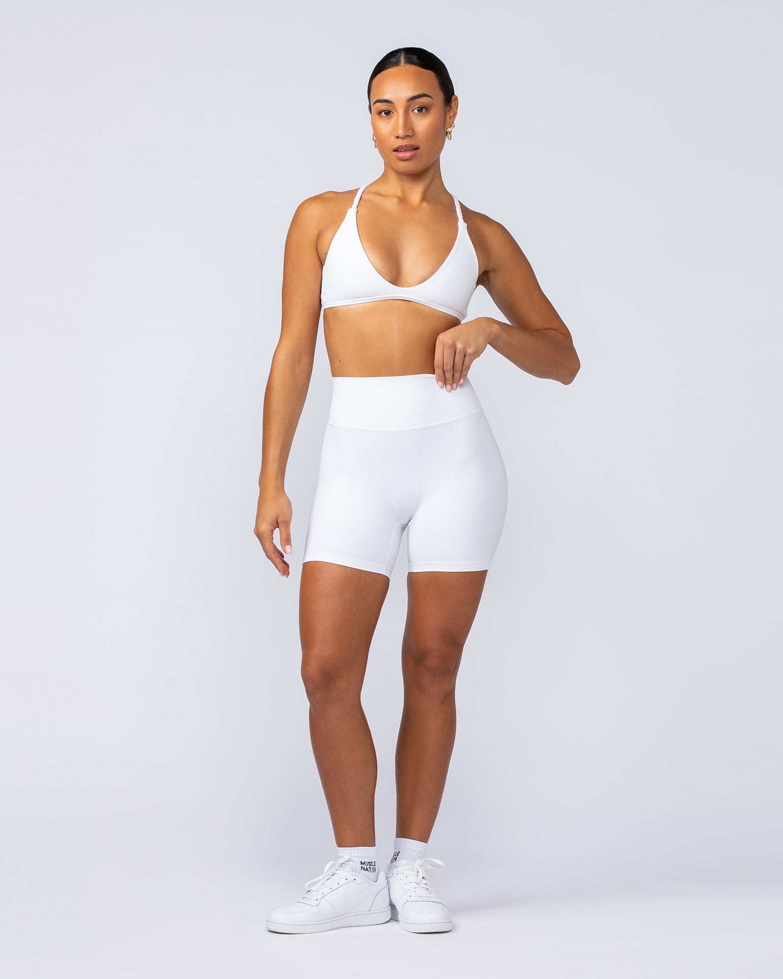 Breeze Rib Bralette - White-Bralettes-XXS-112489WHT-XXS-MNAPPRL33919-5-Muscle Nation