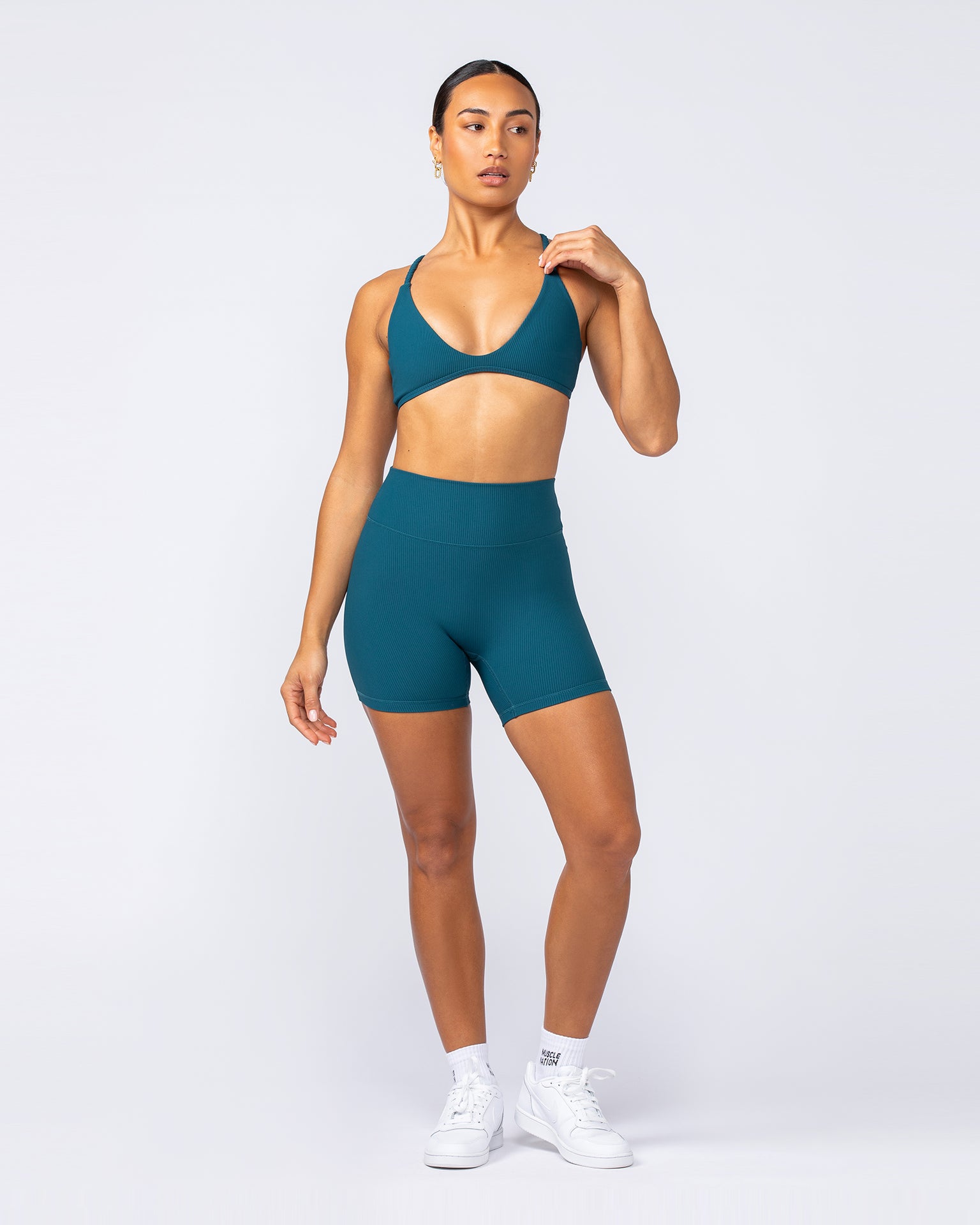 Zero Rise Rib Midway Shorts - Dark Marine-Shorts-XXS-112490DRKMRN-XXS-MNAPPRL33946-6-Muscle Nation