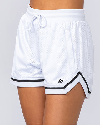 Womens 3" Basketball Shorts - White-Shorts-XXS-112460WHT-XXS-MNAPPRL33838-1-Muscle Nation