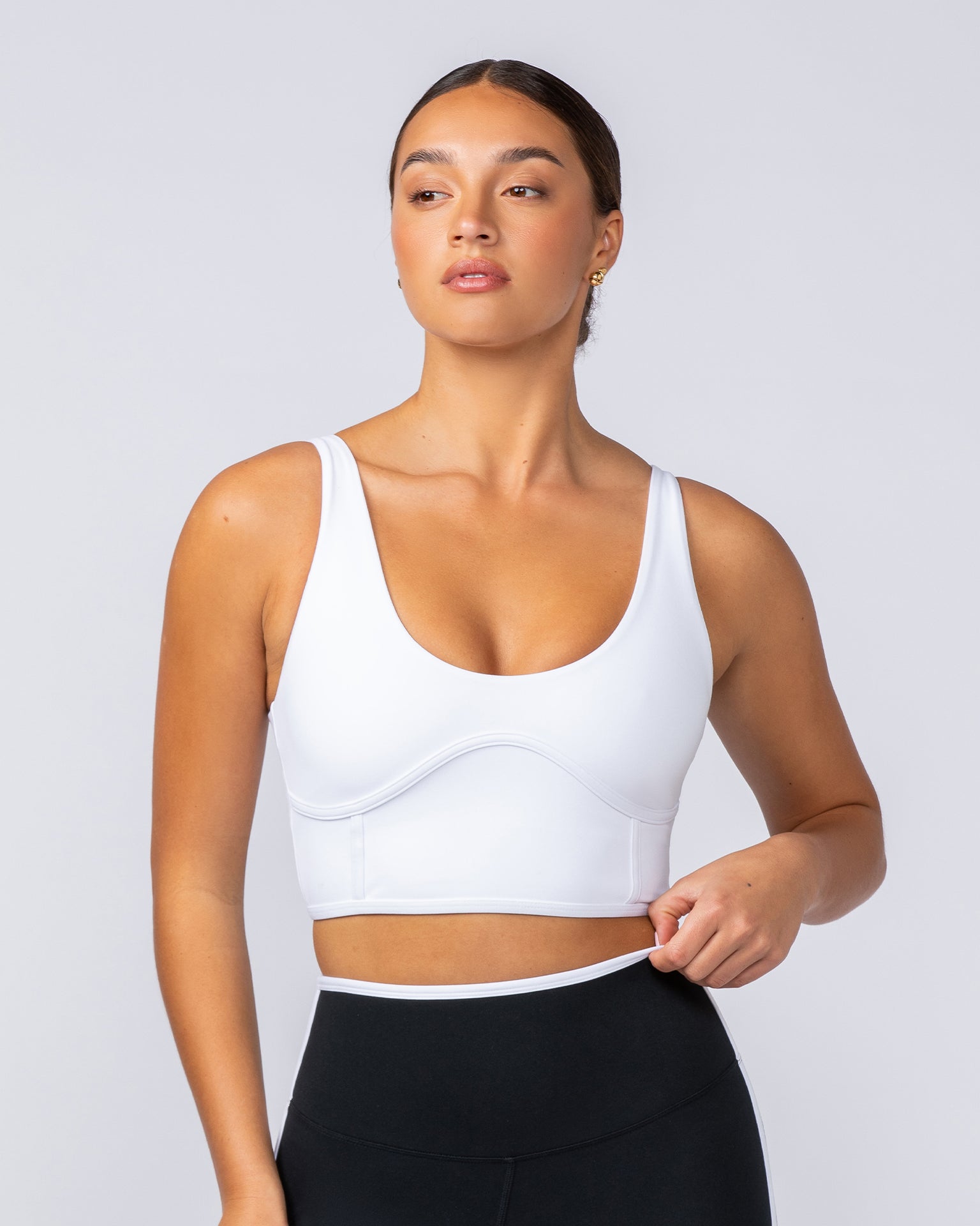 Limitless Longline Bra - White-Sports Bras-XXS-112401WHT-XXS-MNAPPRL32758-1-Muscle Nation