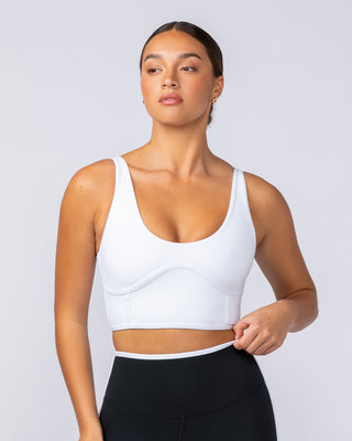 Limitless Longline Bra - White-Sports Bras-XXS-112401WHT-XXS-MNAPPRL32758-1-Muscle Nation