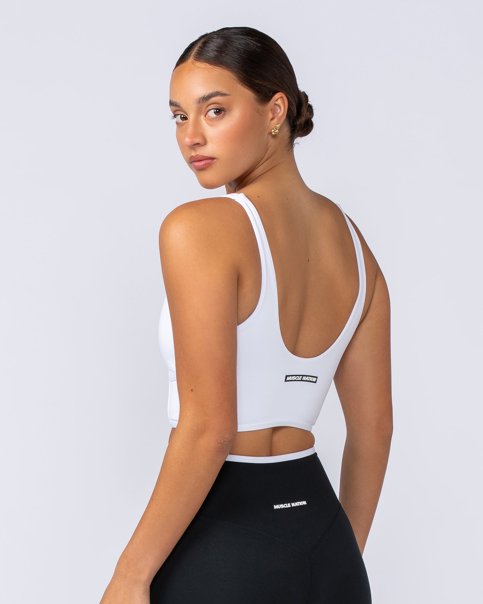 Limitless Longline Bra White – Muscle Nation - Main Image