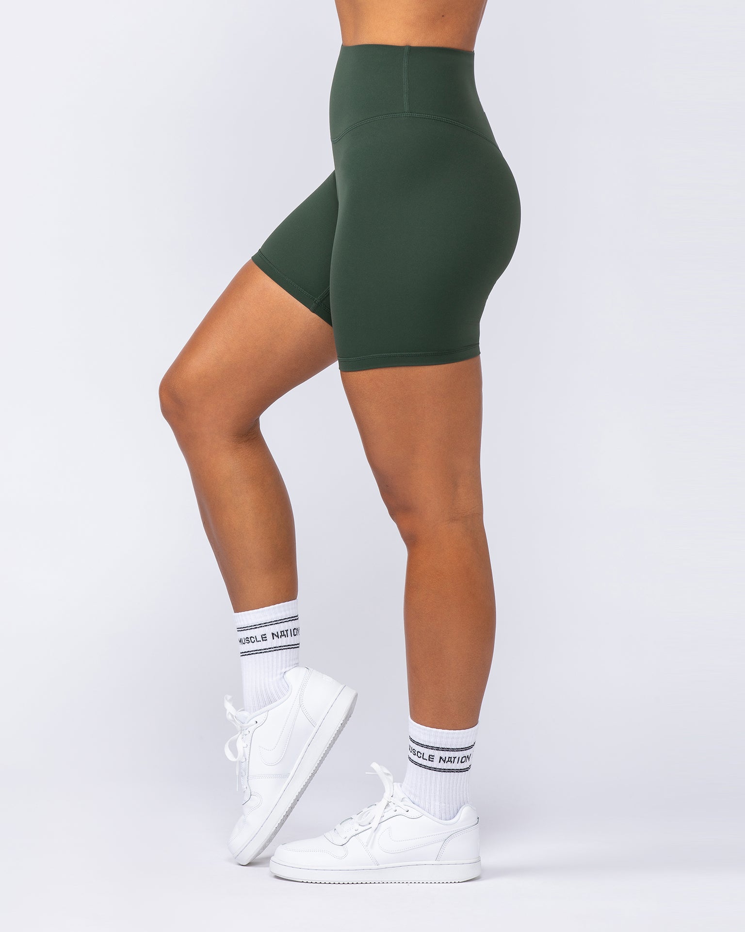 Ultra Aura Bike Shorts - Dark Olive-Bottoms-XXS-1124111DKOLV-XXS-MNAPPRL34333-3-Muscle Nation