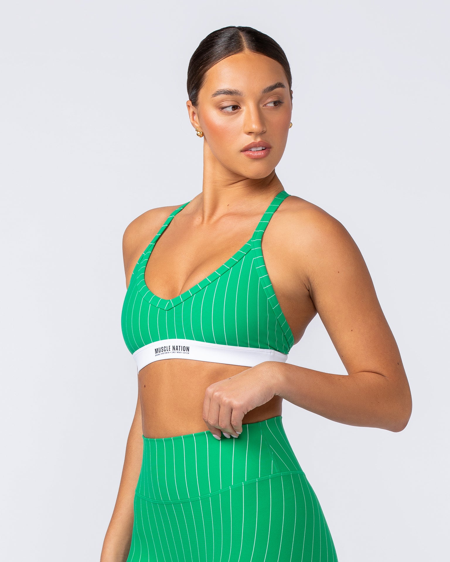 All Star Bra - Clover Stripe-Sports Bras-XXS-112450CLOSTRP-XXS-MNAPPRL33622-3-Muscle Nation