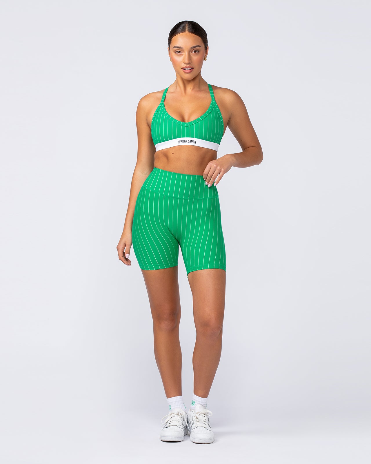 Zero Rise Signature Bike Shorts - Clover Stripe-Shorts-XXS-112444CLOSTRP-XXS-MNAPPRL33487-6-Muscle Nation