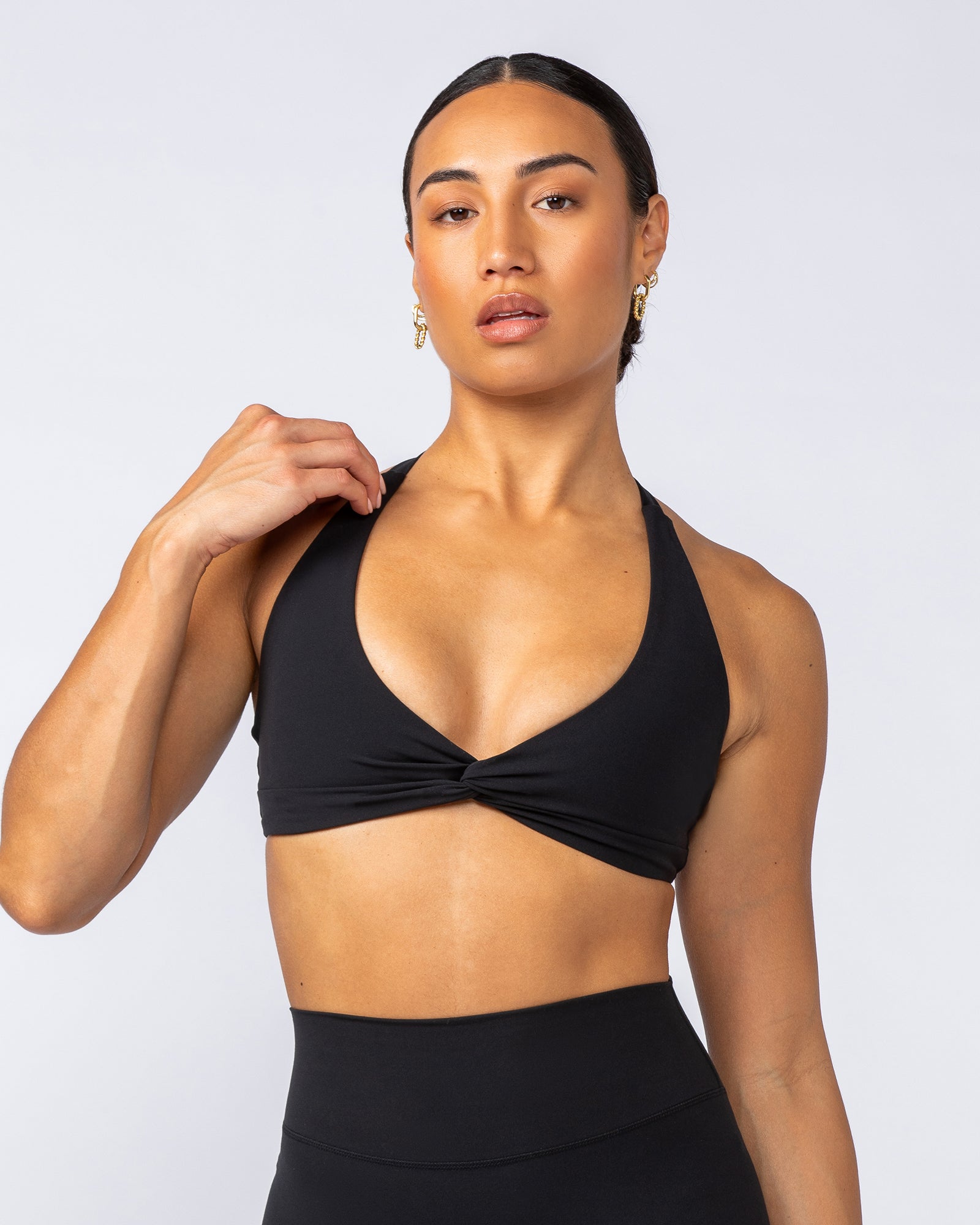 Hype Halter Bralette - Black-Bralettes-XS-072319BLK-XS-MNAPPRL25673-5-Muscle Nation