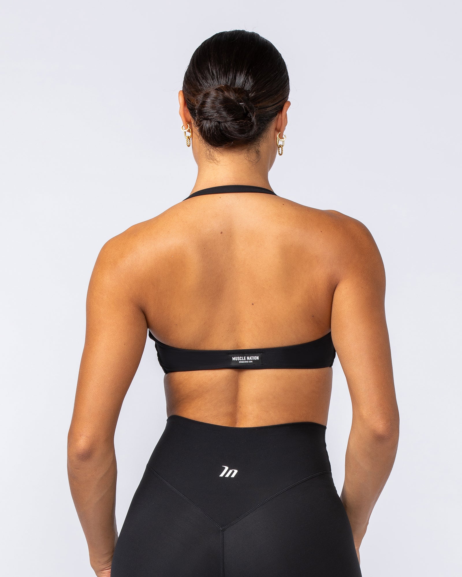 Hype Halter Bralette - Black-Bralettes-XS-072319BLK-XS-MNAPPRL25673-4-Muscle Nation